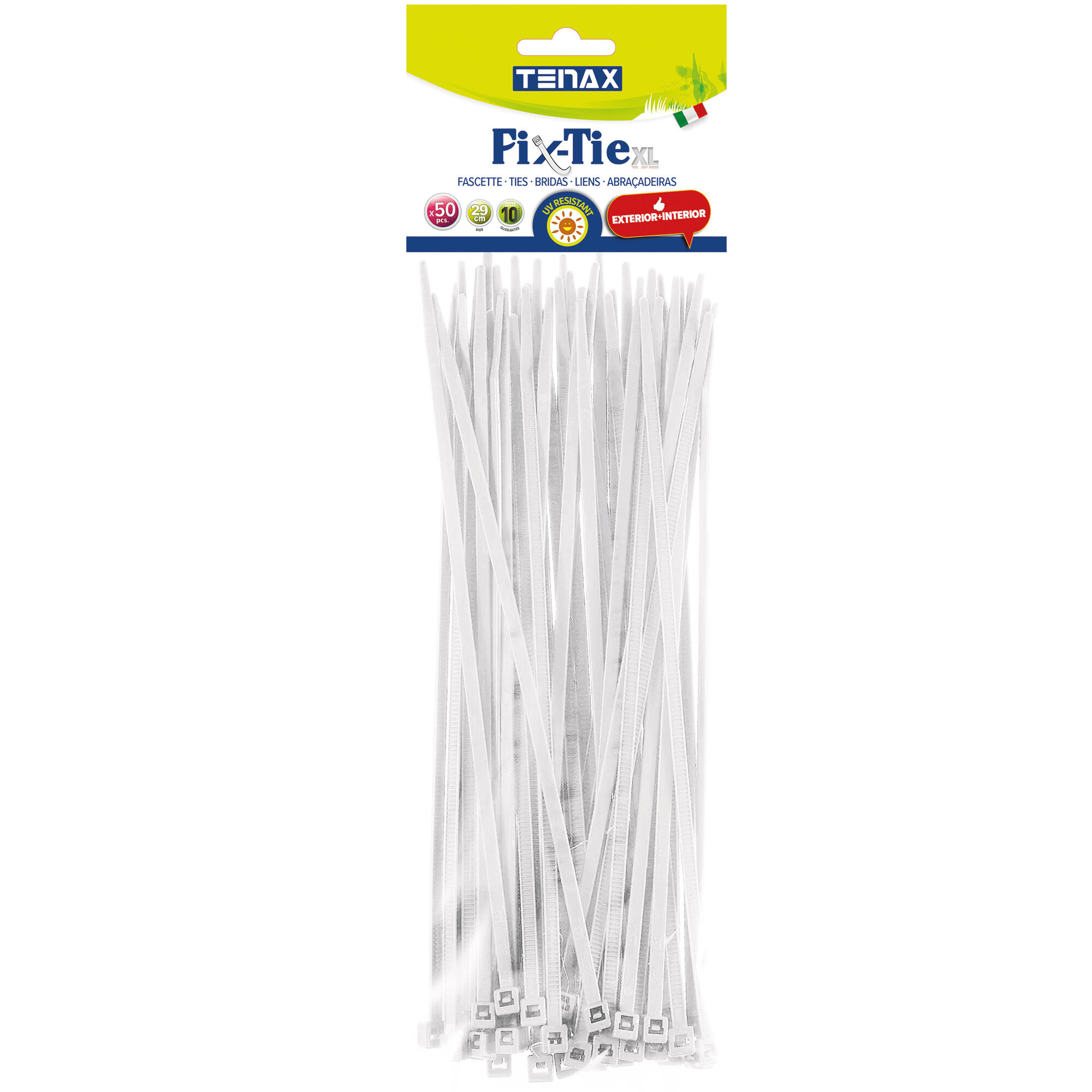 Brida de exterior tenax blanca 29 cm 50 uds