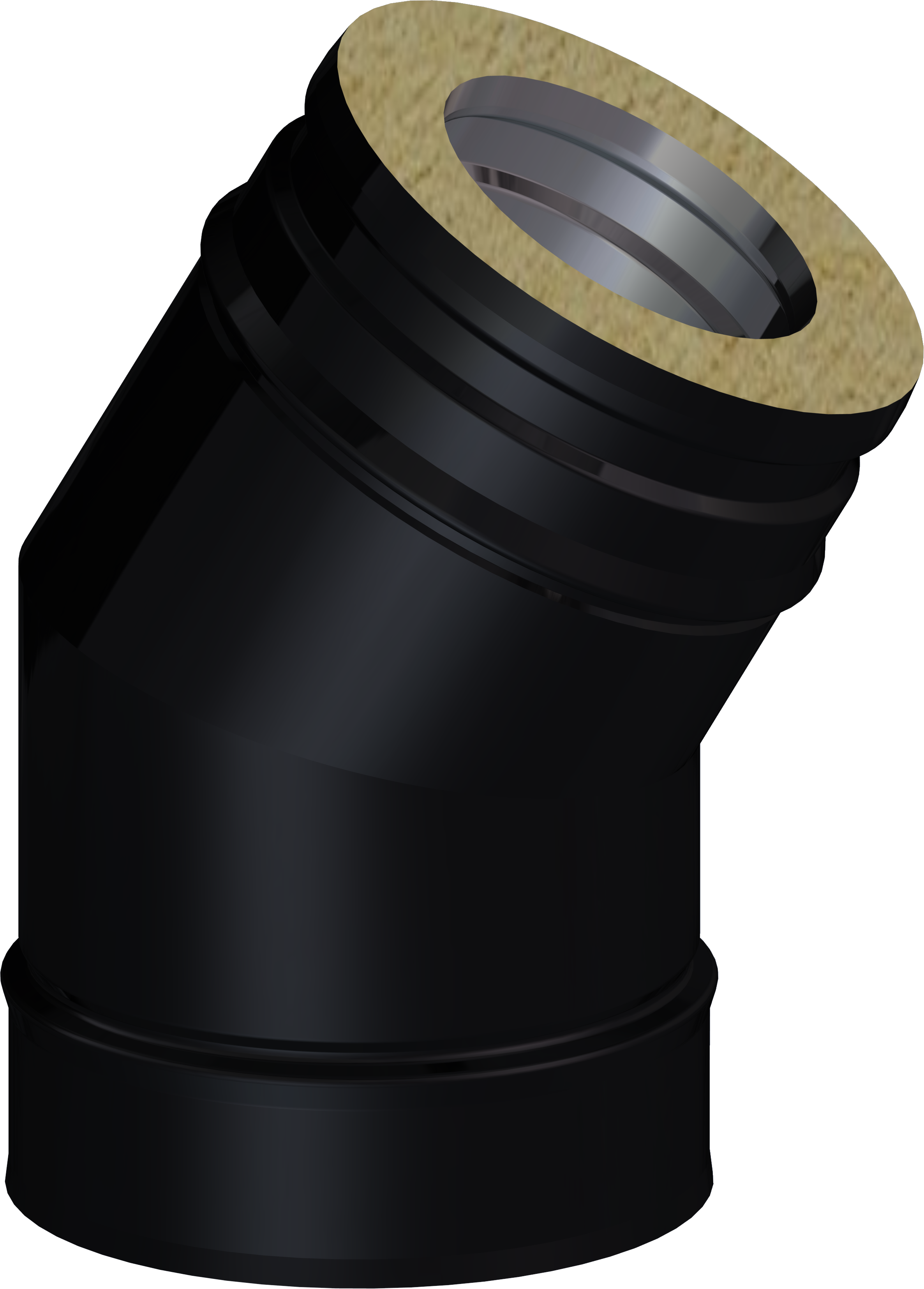Codo 30° dw negro ø80