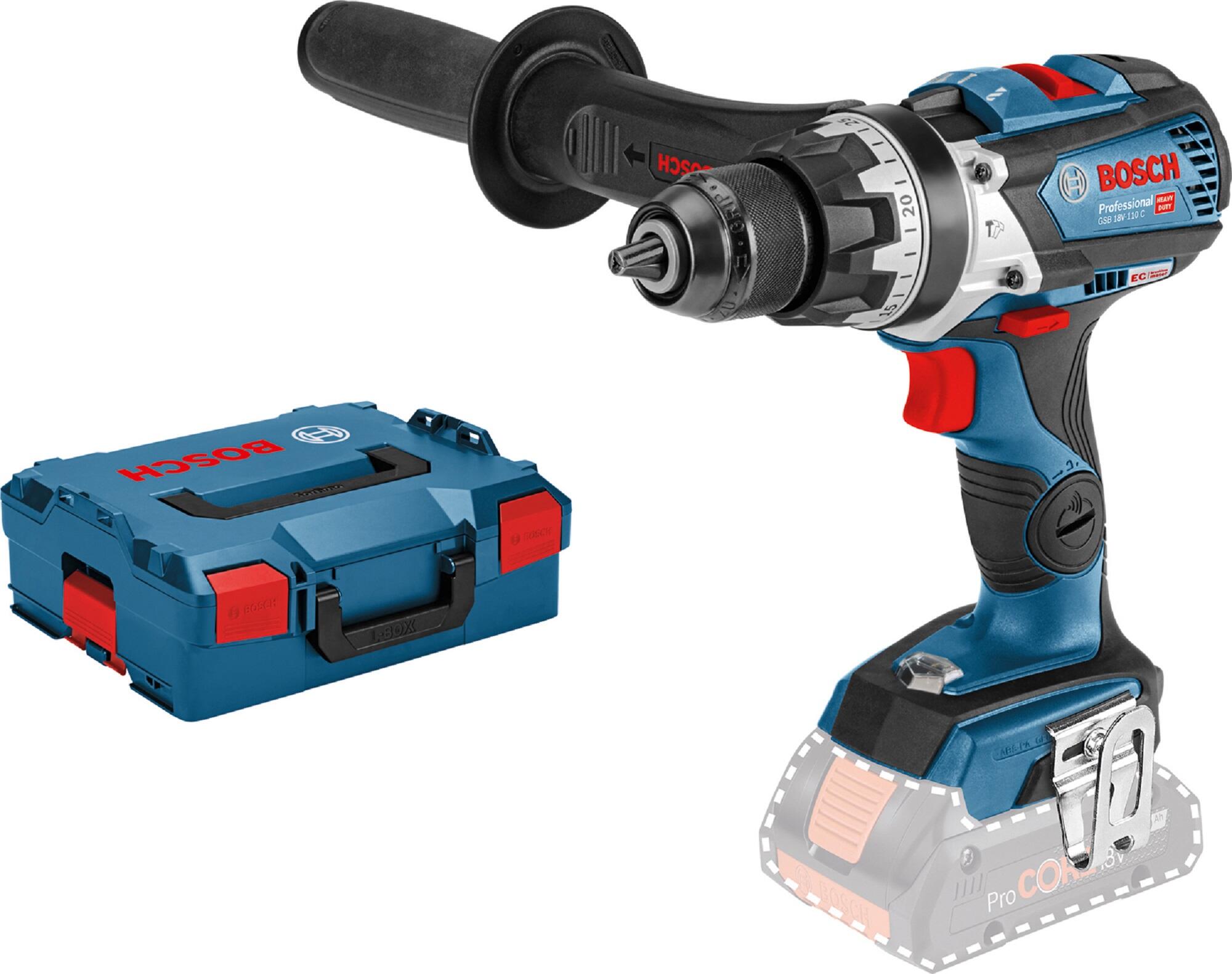 Taladro percutor a batería bosch professional gsb 18v-110 brushless. sin batería