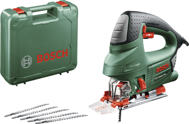 Sierra calar con cable BOSCH PST 9500 650 w + 5 hojas y maletín
