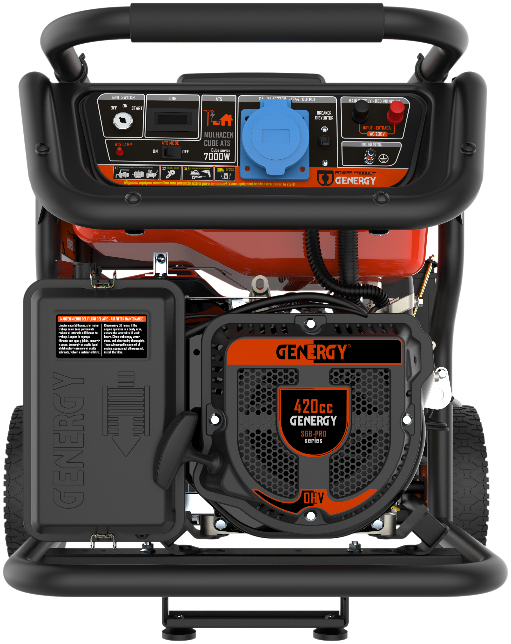 Gerador a gasolina arranque automático 6500/6000 W Genergy Mulhacén ATS - 9