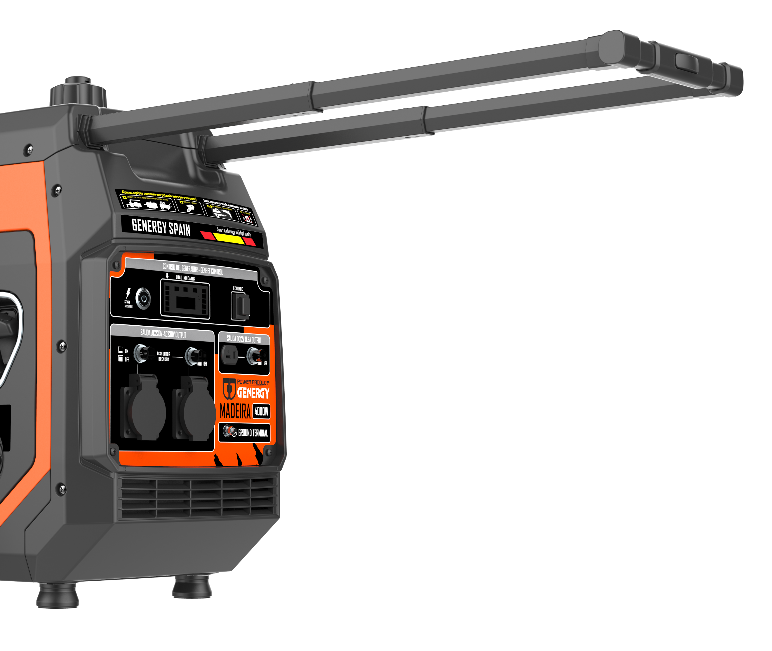 Gerador inverter a gasolina arranque elétrico 4000/3600 W Genergy Madeira - 8
