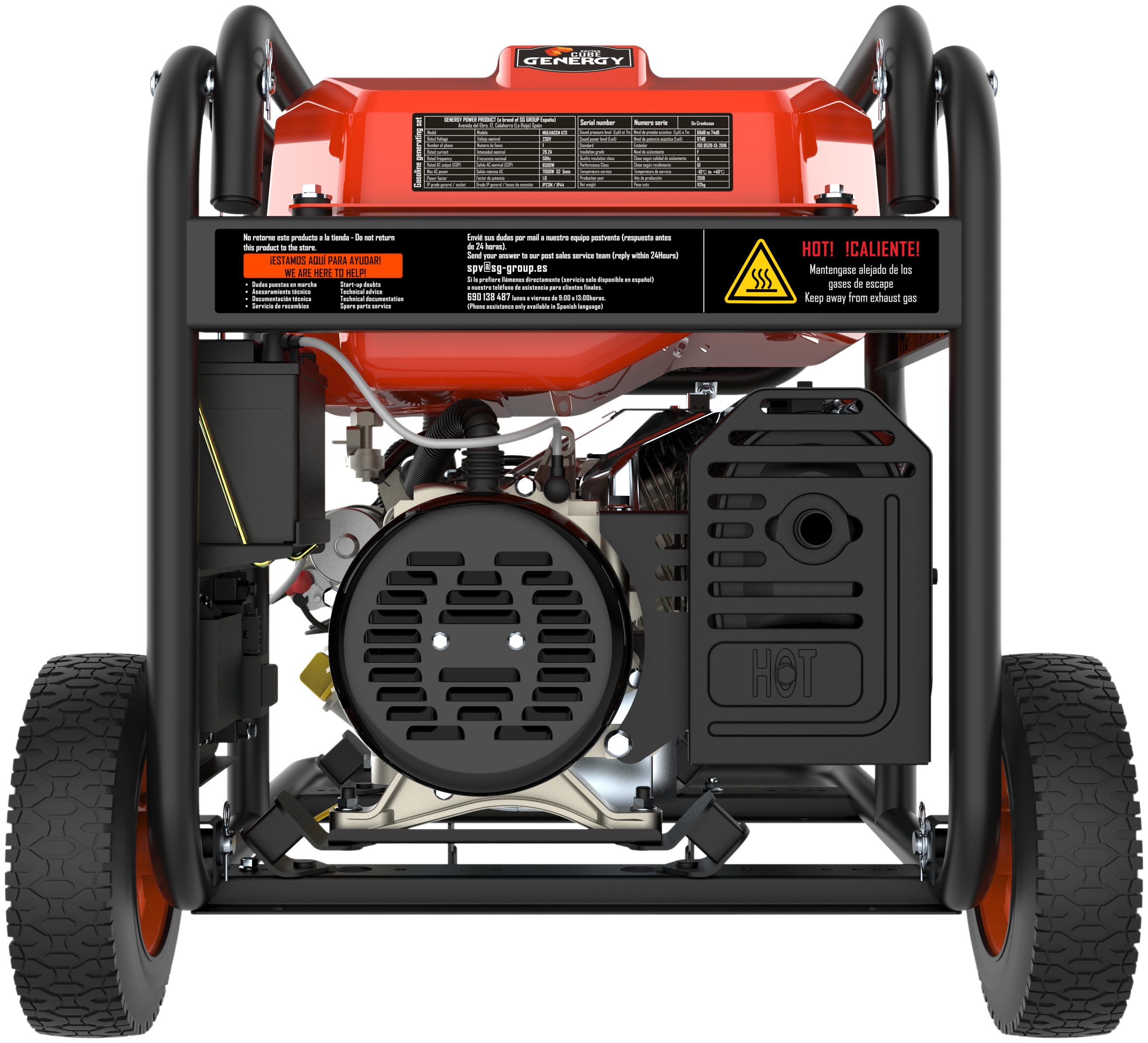 Gerador a gasolina arranque automático 6500/6000 W Genergy Mulhacén ATS - 12