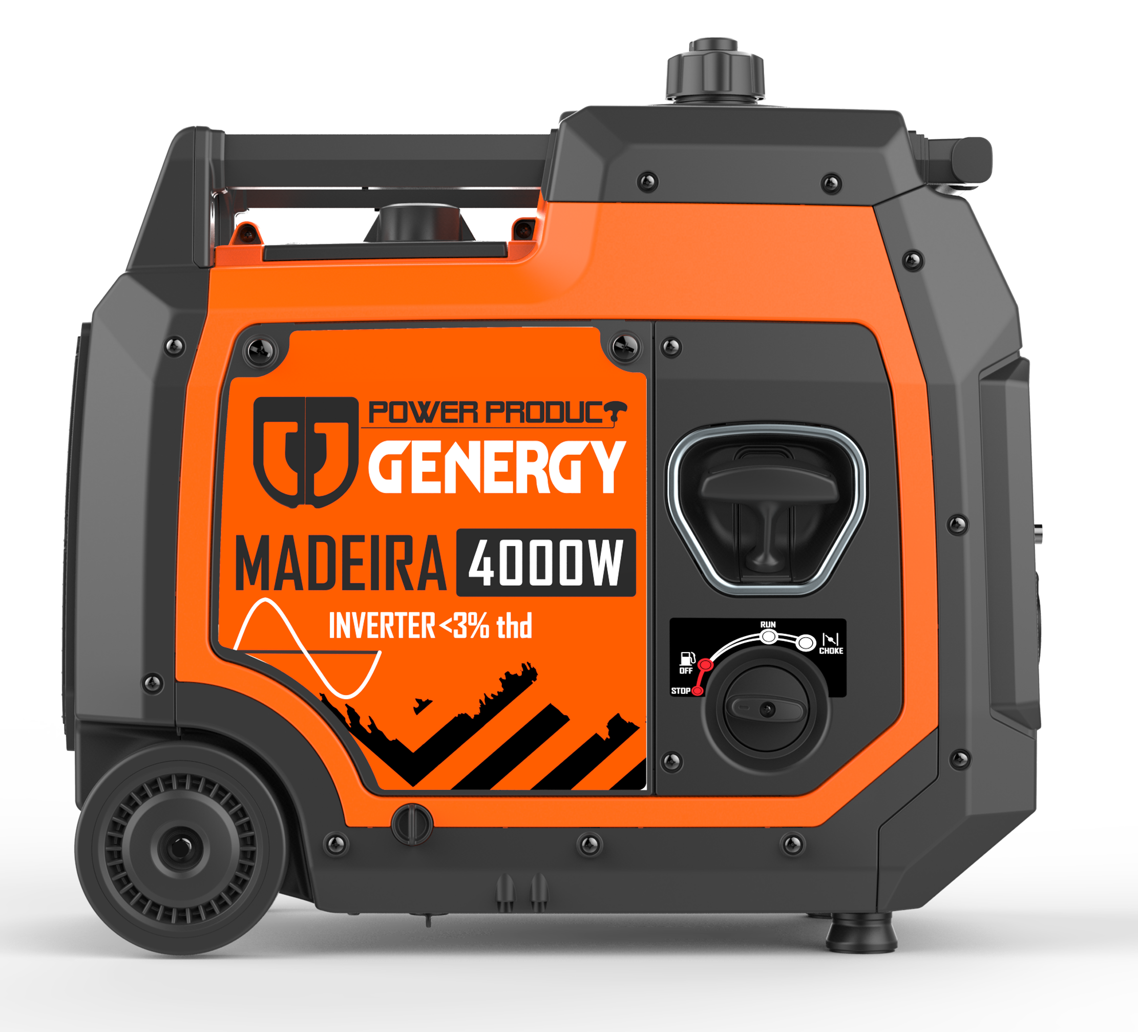 Gerador inverter a gasolina arranque elétrico 4000/3600 W Genergy Madeira - 11