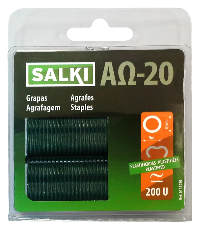 Grapas para cercas verde SALKI paquete de 200 unidades