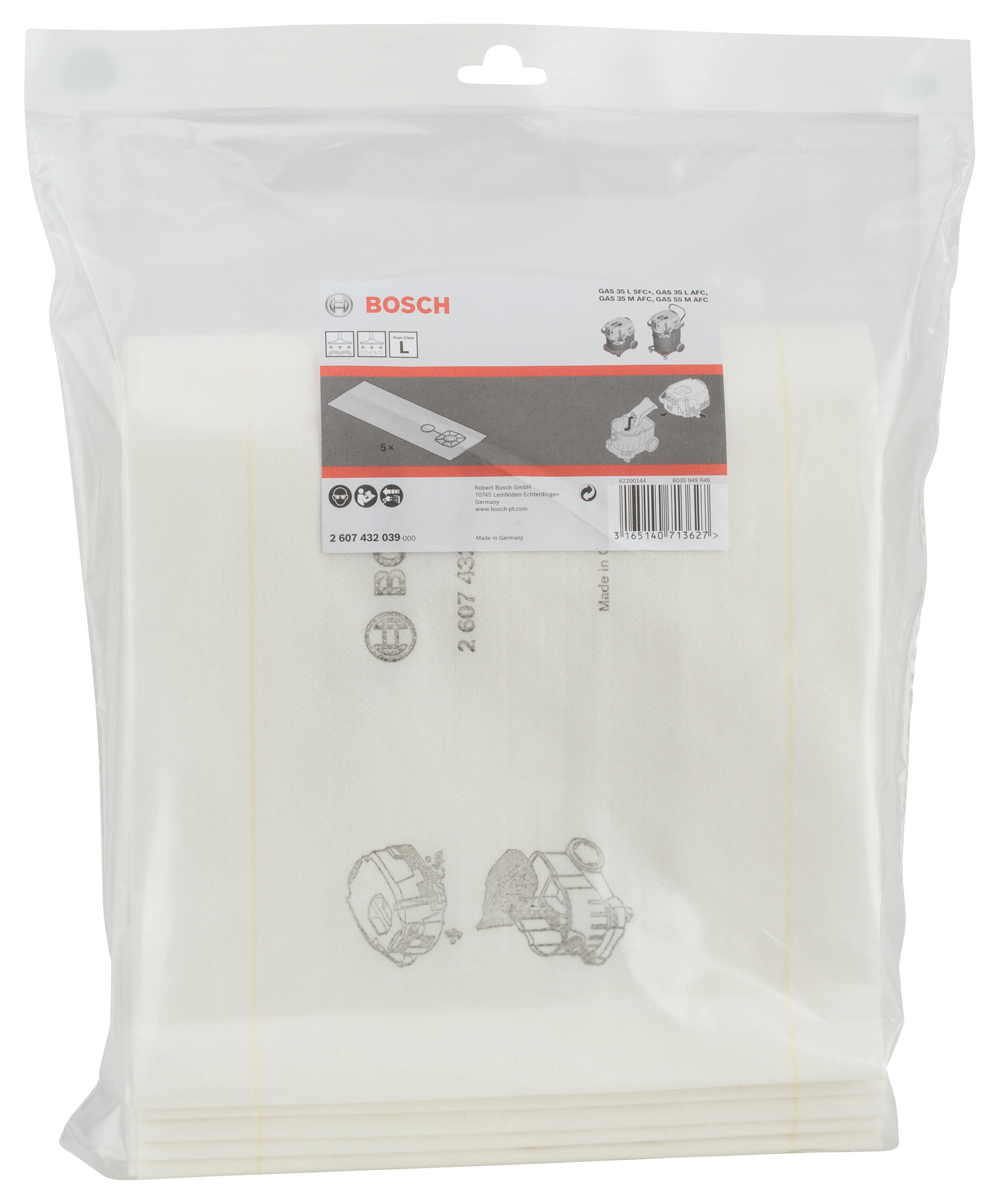 5 sacos para aspirador BOSCH FILTRO GÁS 35 - 3
