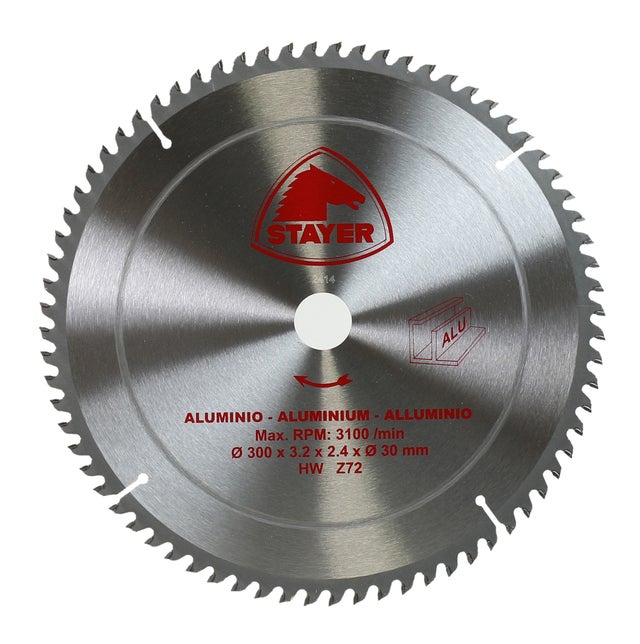 Disco de sierra circular STAYER para aluminio, 300 x 30 mm y 72 dientes