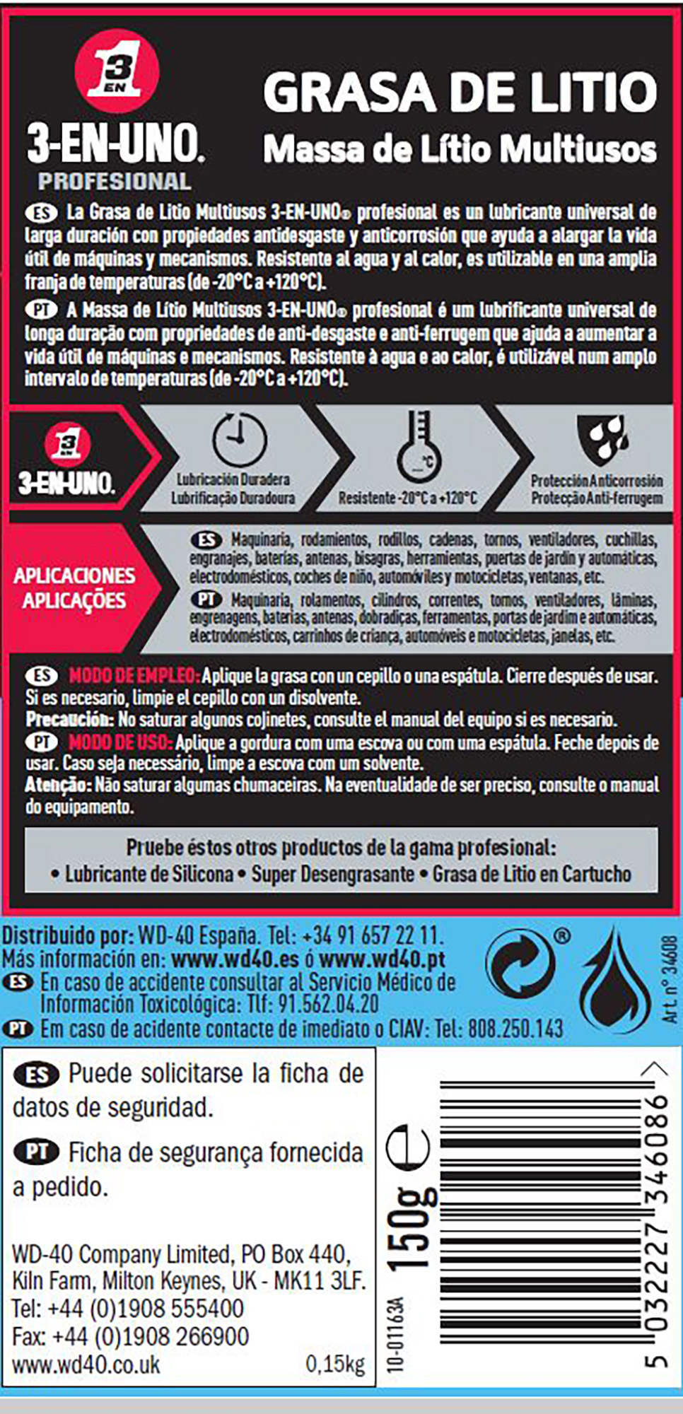 3 EN UNO Grasa de litio tubo 150 ml - 6