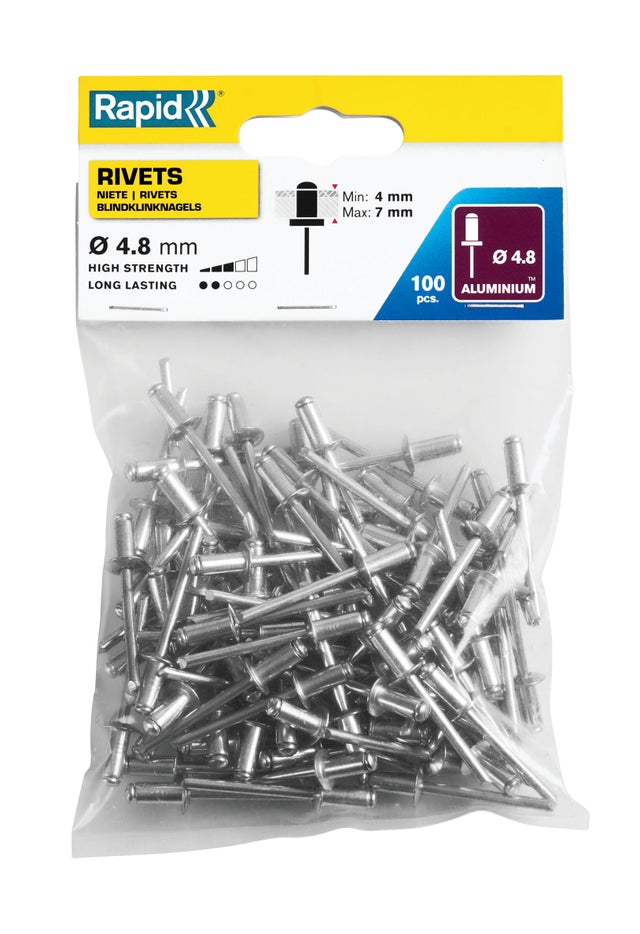 Rivets acier Diam.4.8 x H.10 mm RAPID