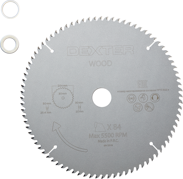 Disco de sierra circular DEXTER para madera, 254 x 30 mm y 84 dientes