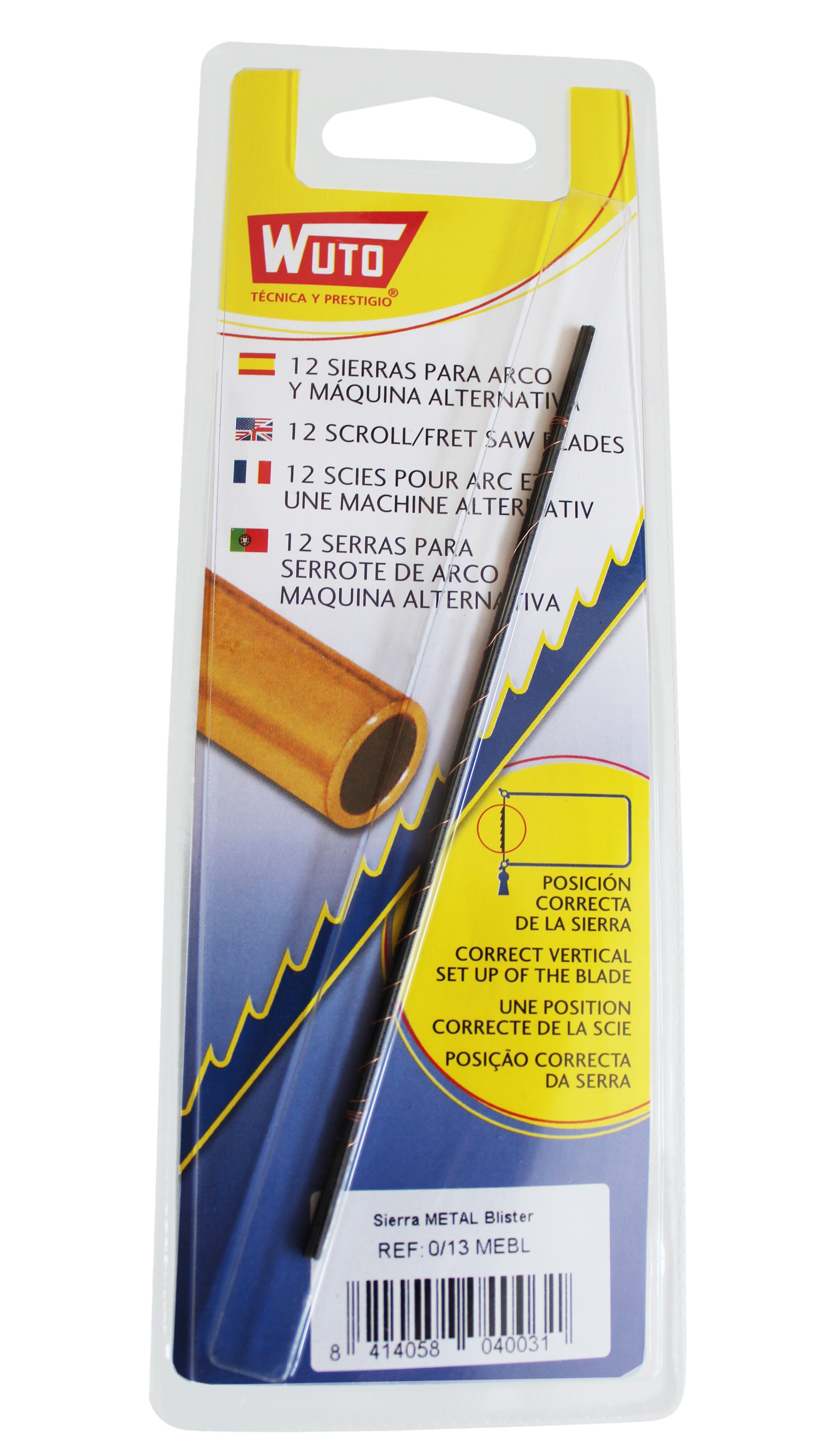 22 pelos segueta para uso en metal wuto de 22 dientes