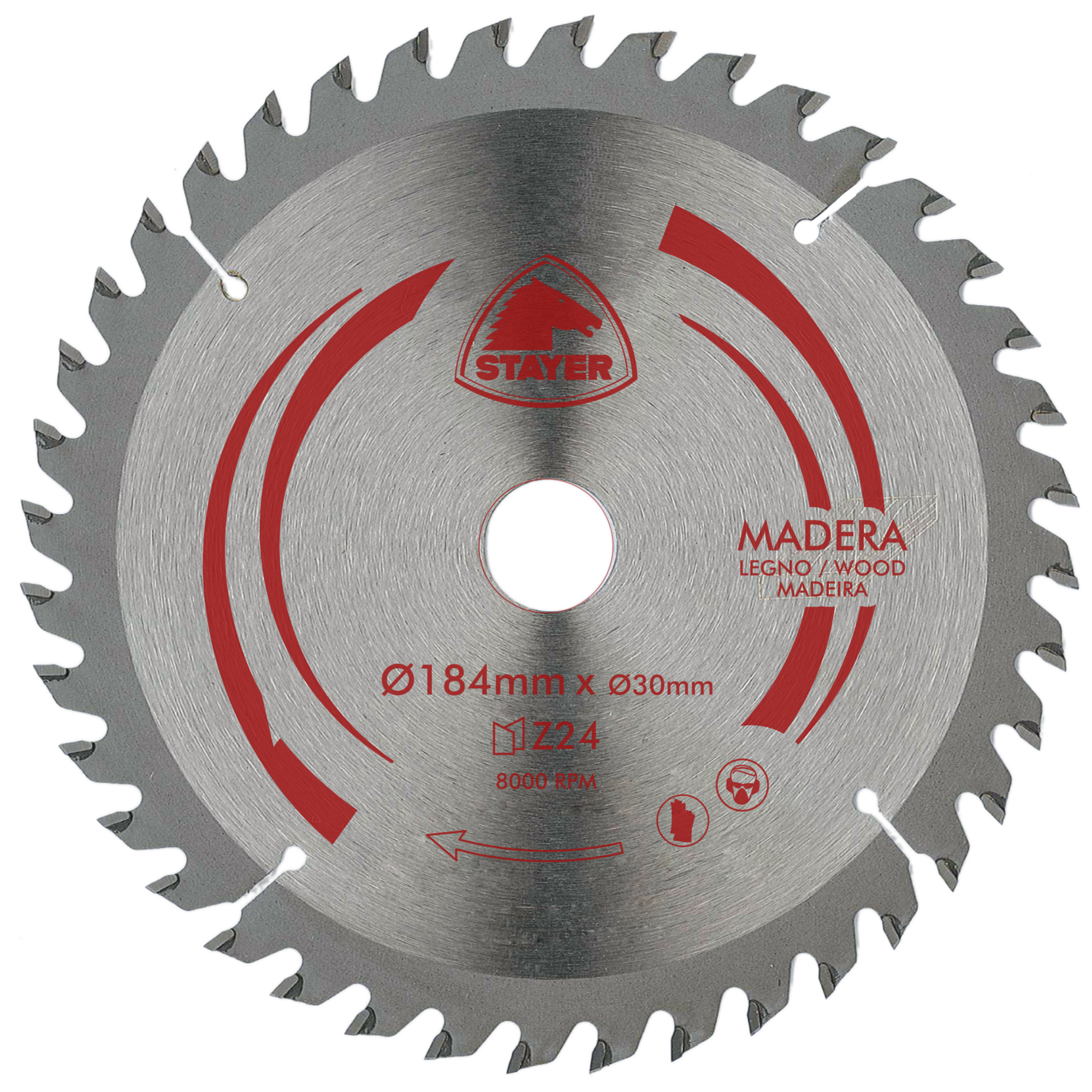 Disco de sierra circular stayer para madera, 184 x 30 mm y 24 dientes