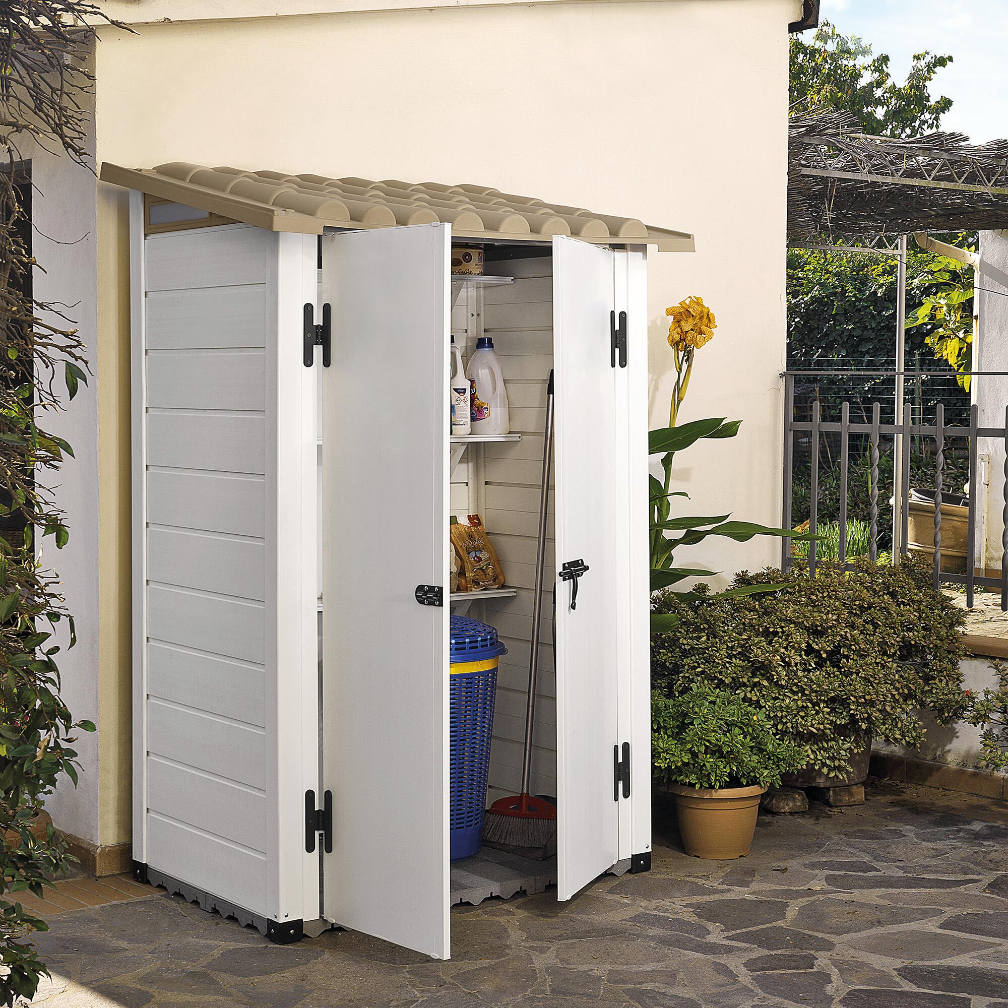 Casetta Da Giardino GAROFALO Tuscany S In Pvc Beige Con Porta Doppio casetta-da-giardino-garofalo-tuscany-s-in-pvc-beige-con-porta-doppio