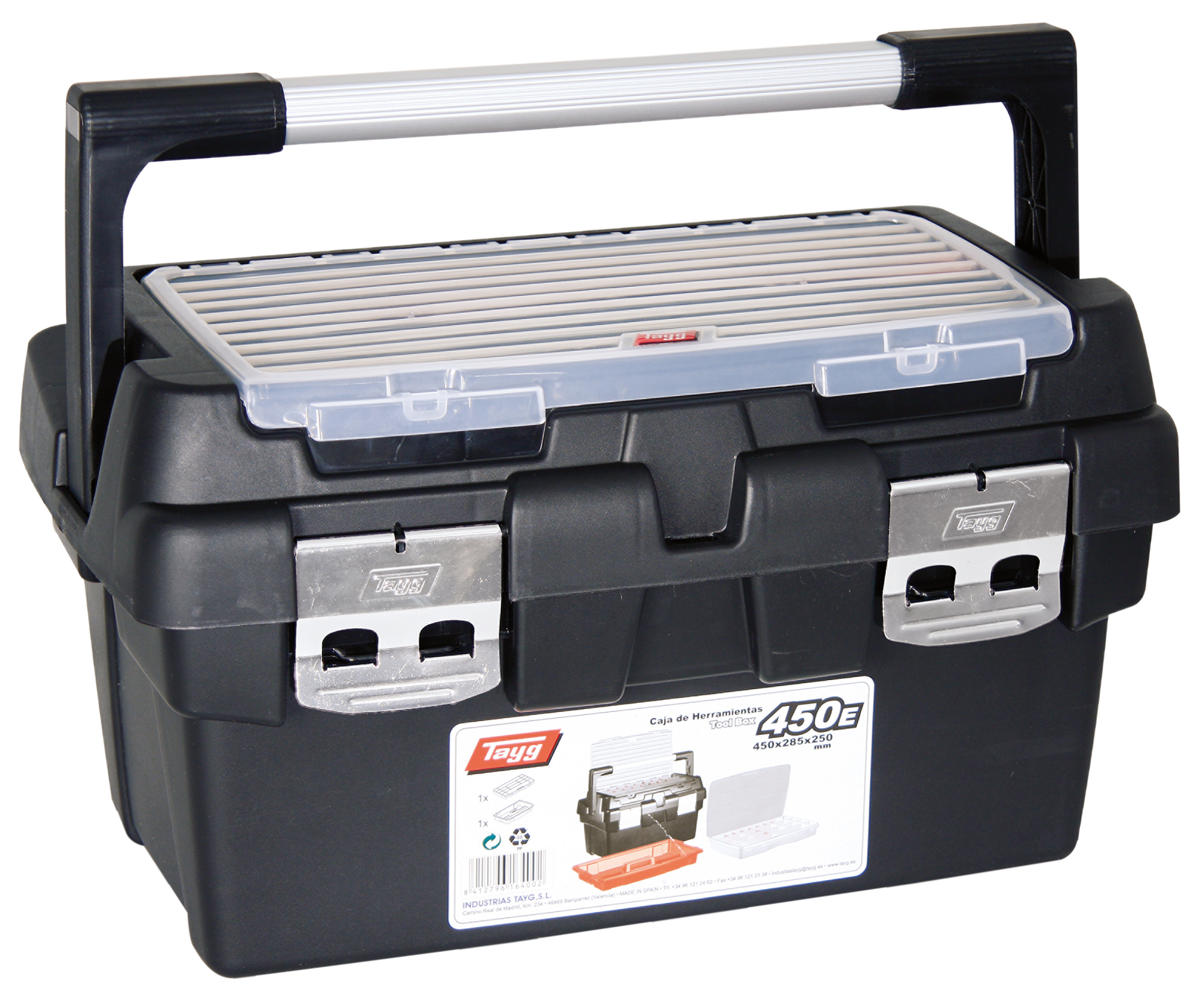 Caja de herramientas tayg con capacidad de 22 litros