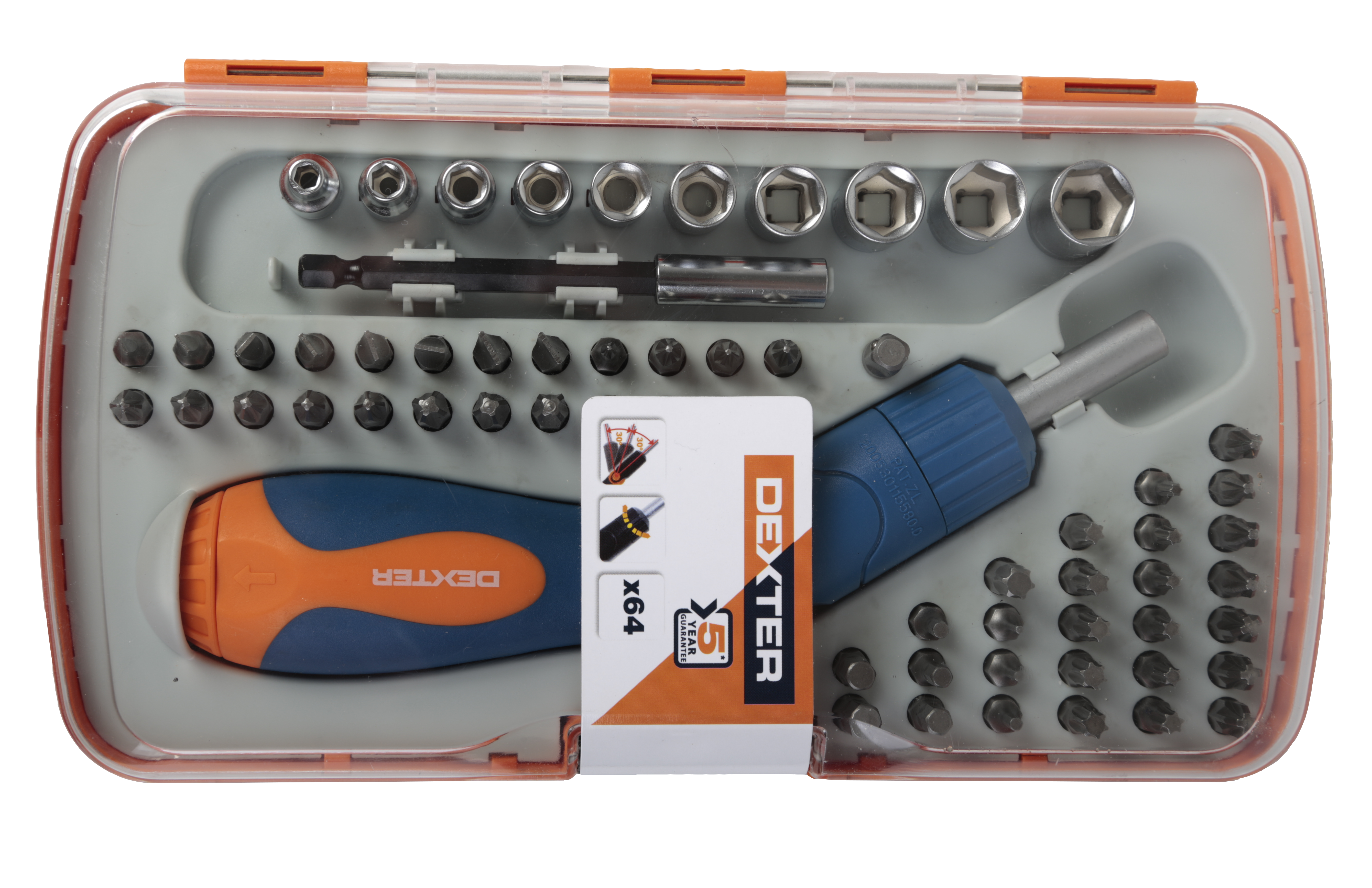 Conjunto 64 pontas de aparafusar e chaves de caixa Dexter - 8