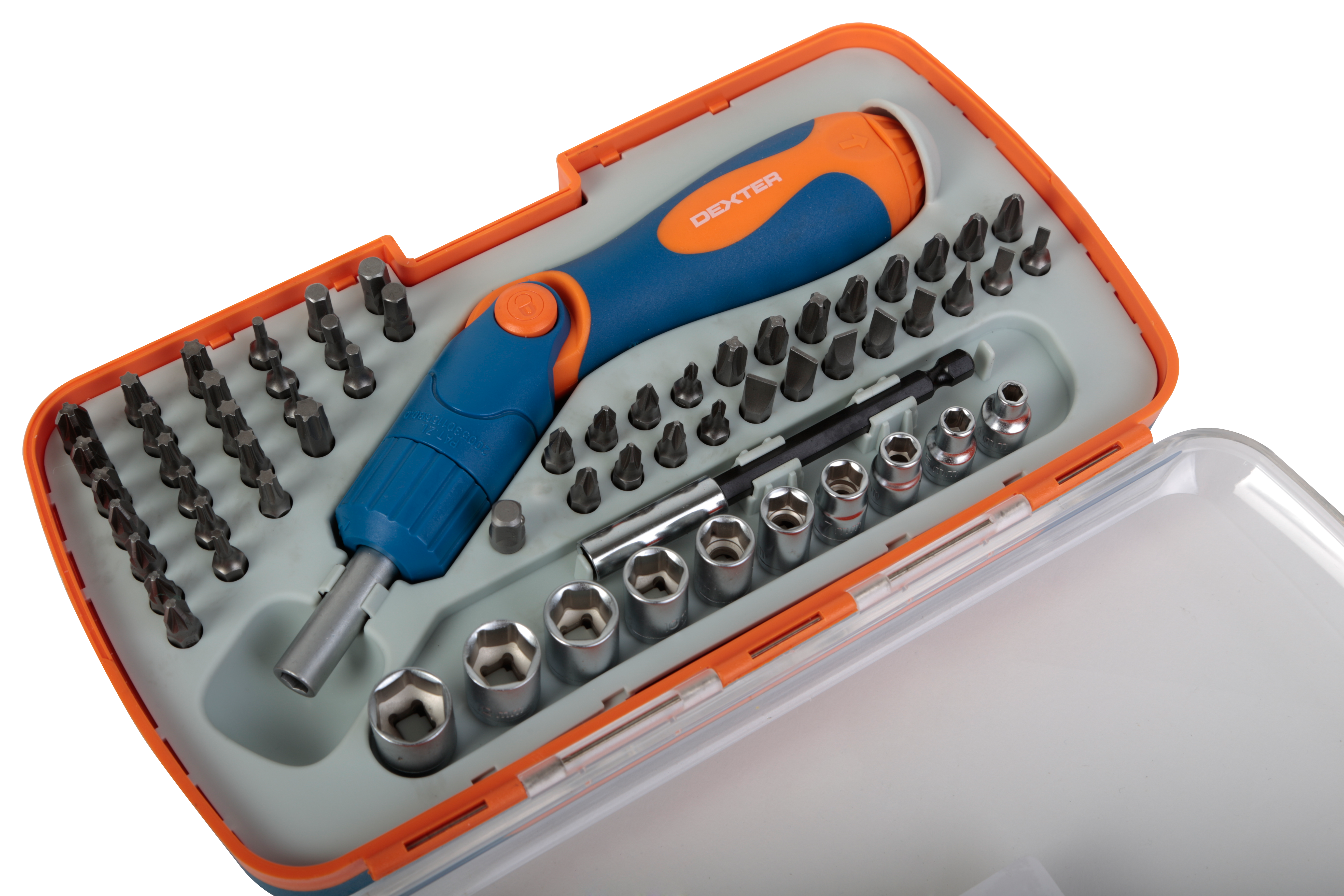 Conjunto 64 pontas de aparafusar e chaves de caixa Dexter - 14