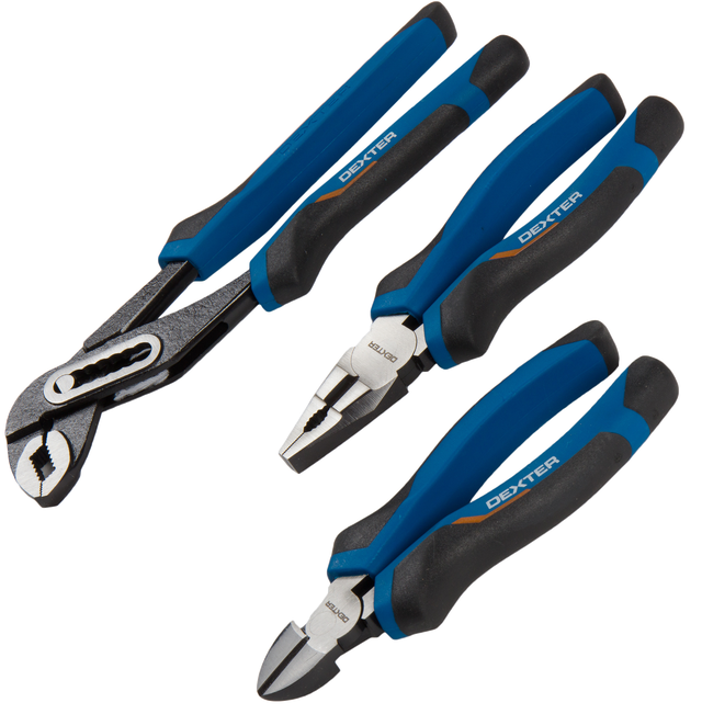 Set di pinze DEXTER in acciaio 3 pezzi