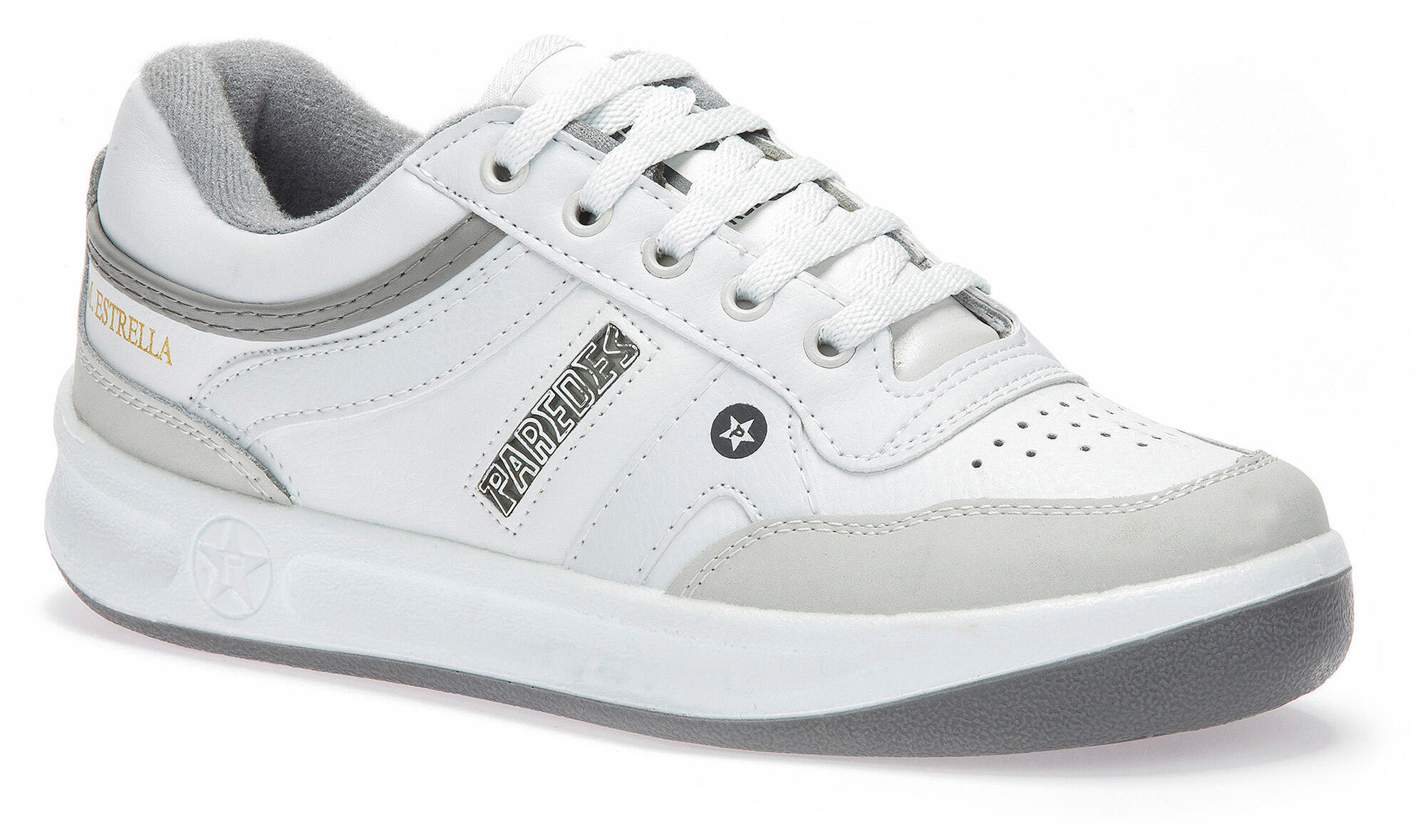 Deportivo trabajo paredes, estrella piel blanco sra talla 48