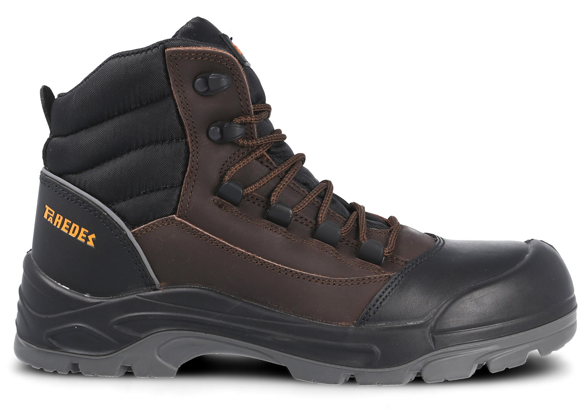 Bota seguridad paredes, hammer piel marrón negro, talla 38