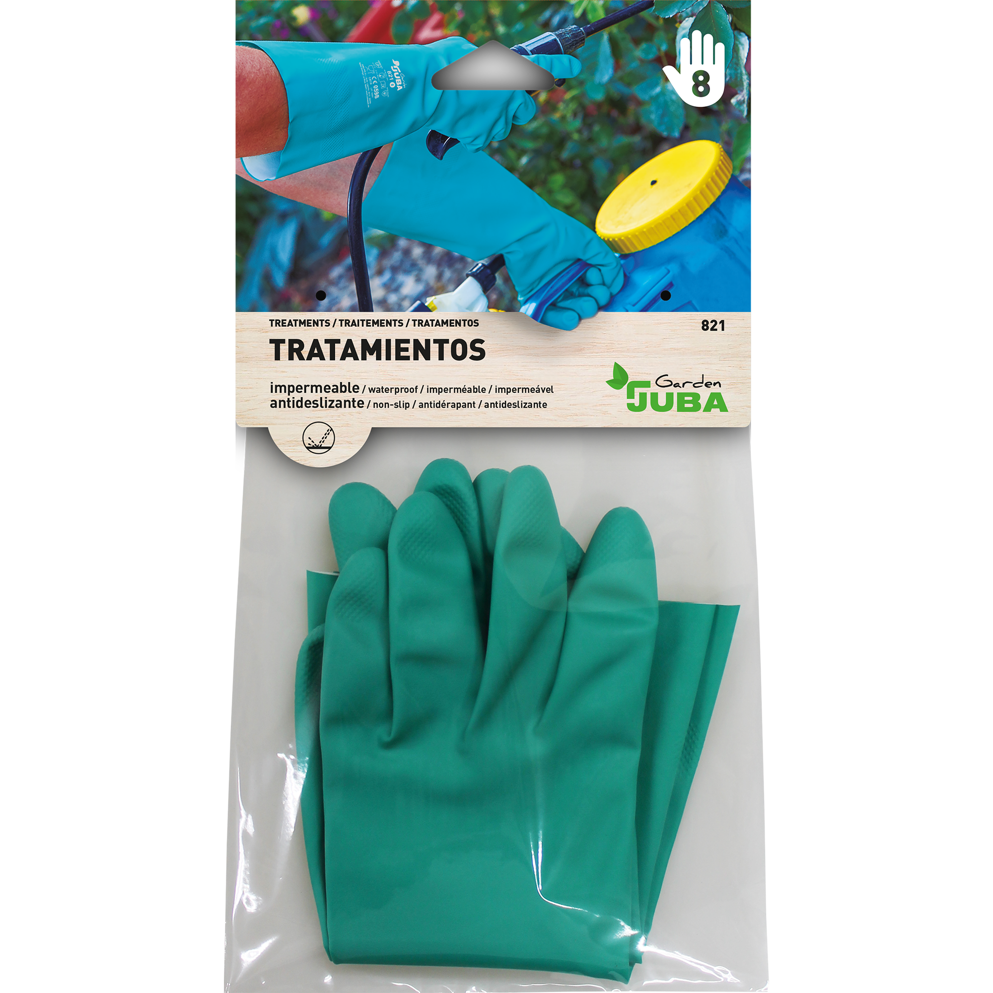 Guantes de protección química / fitosanitaria JUBA nitrilo T8 / M - 3
