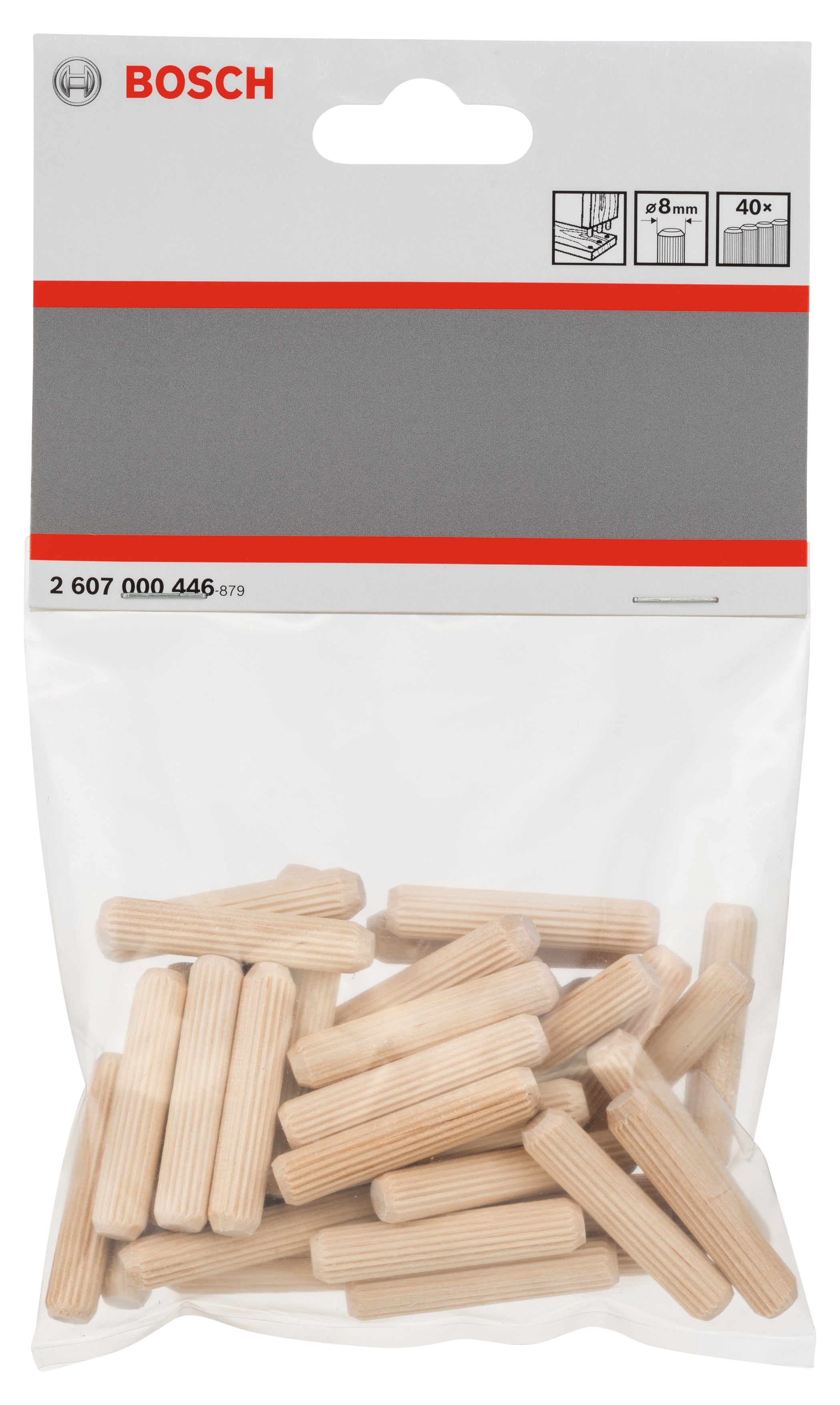 Set 40 espigas madera8 mm. 40 mm