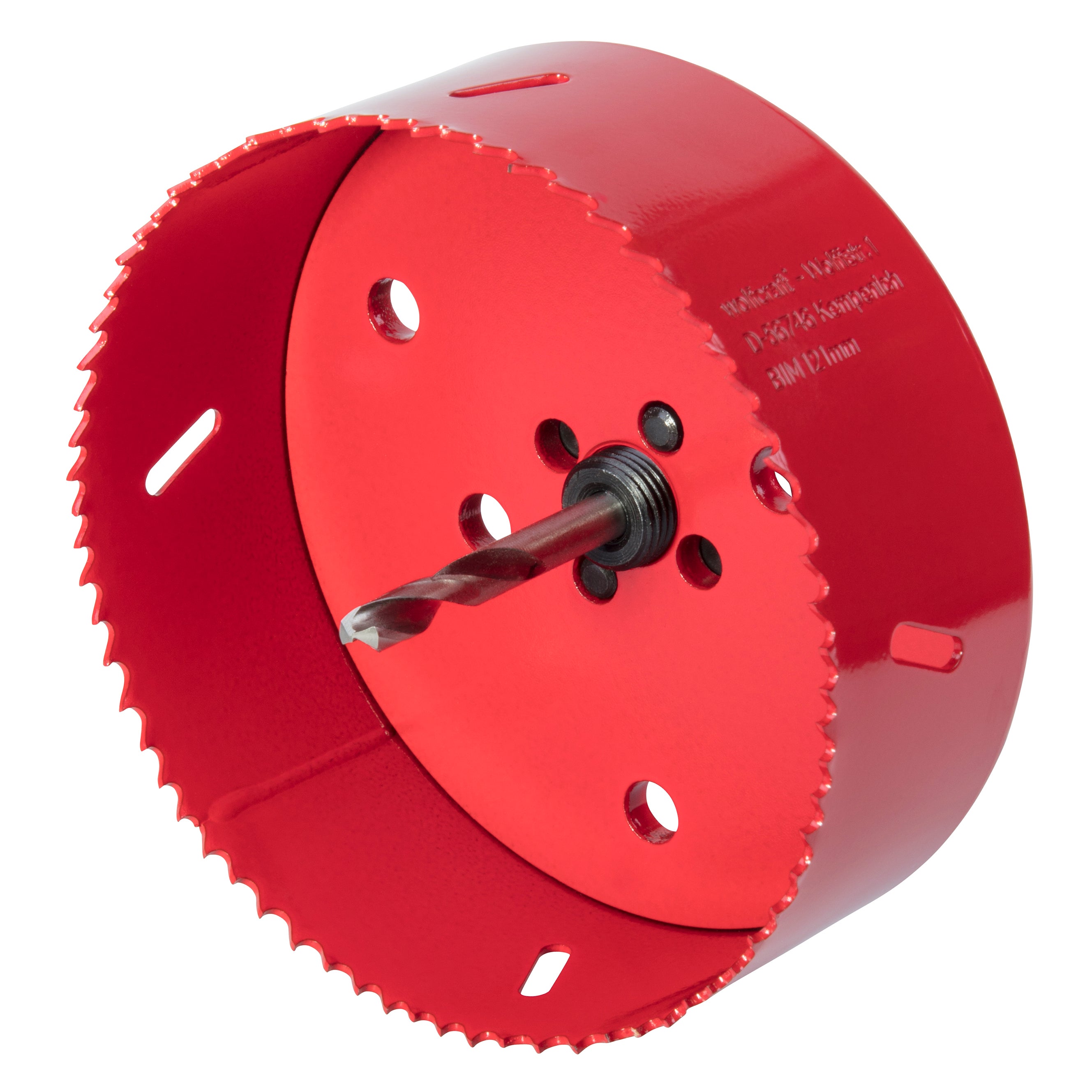 Corona bim wolfcraft con vástago hexagonal y broca ø 121 mm.