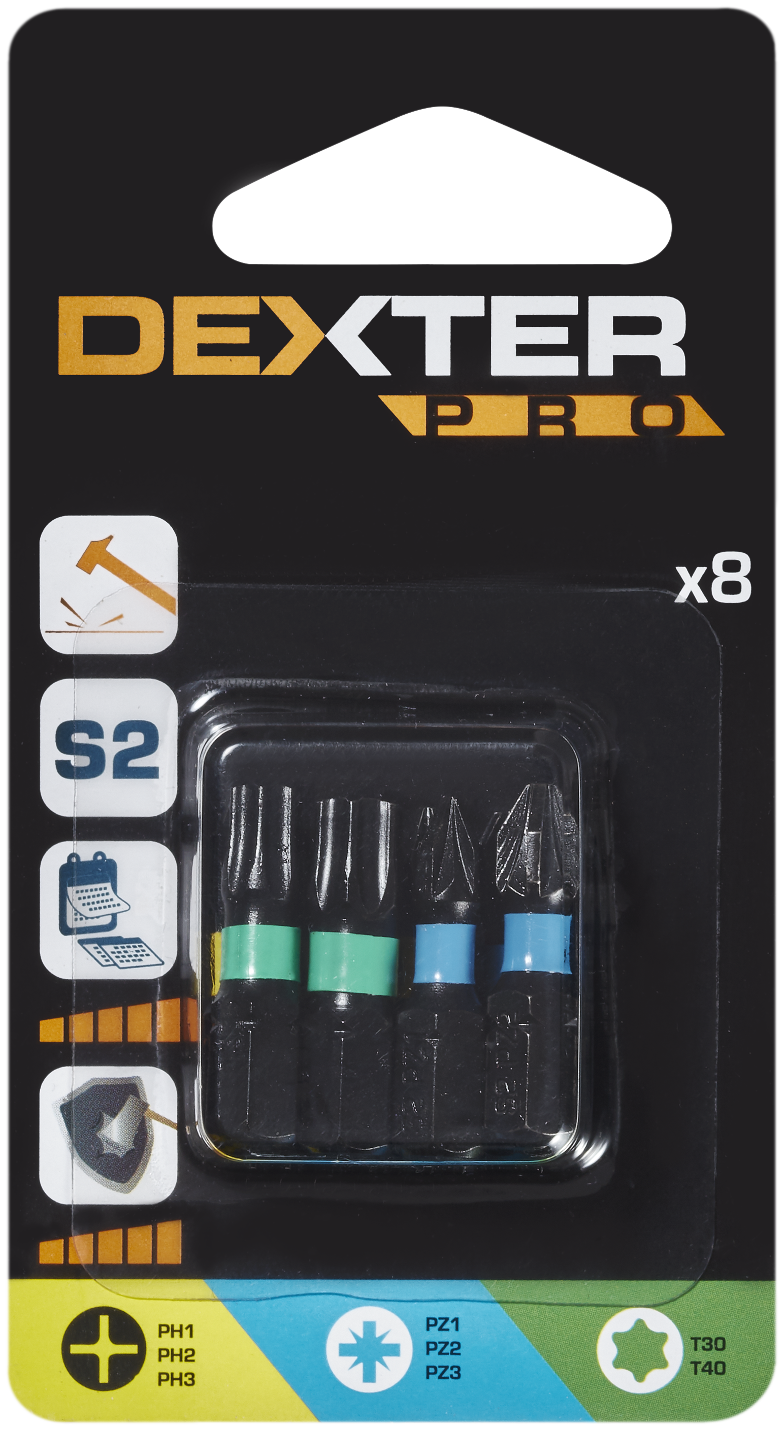 Conjunto de 8 pontas DEXTER PRO IMPACTO 25MM - 3