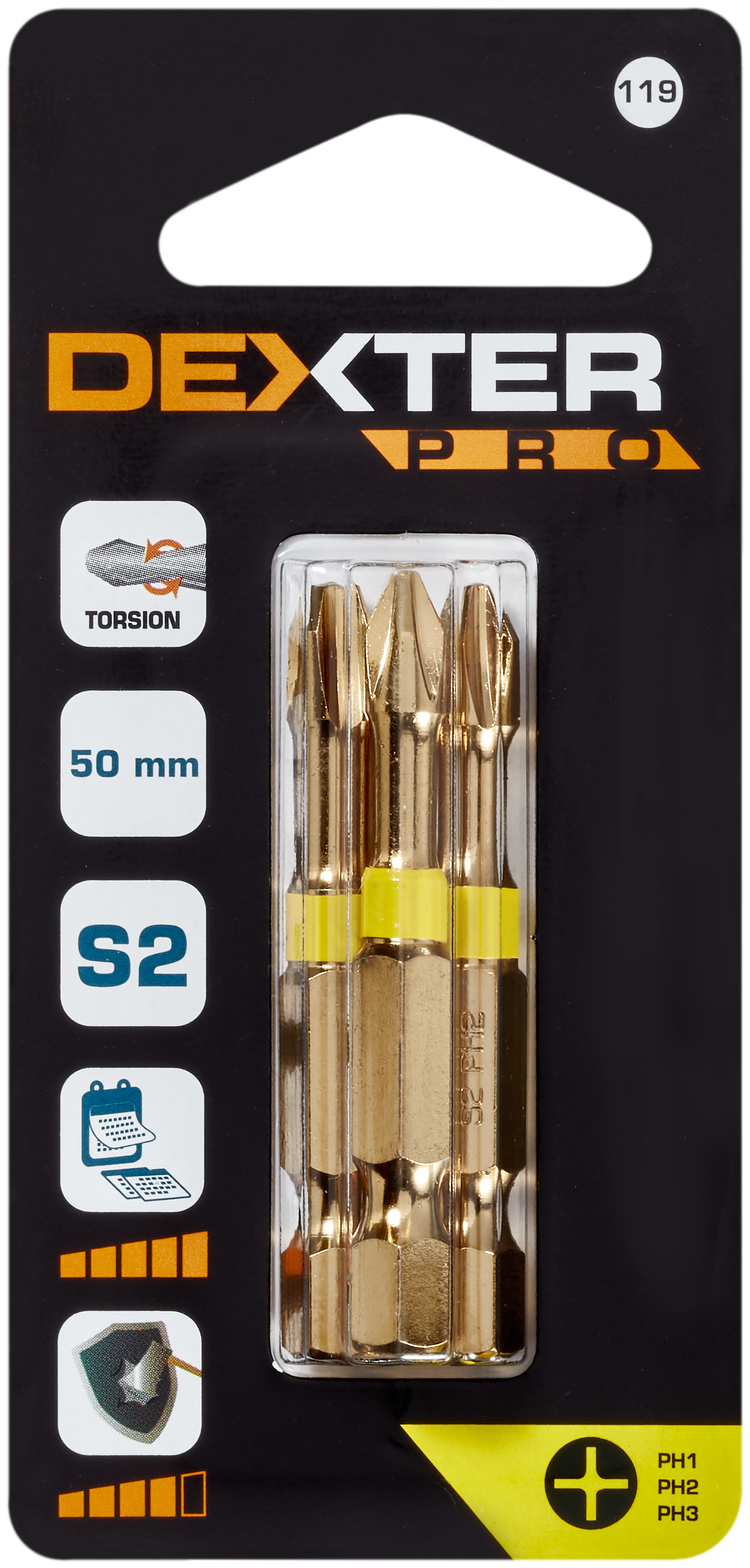 Conjunto de 3 pontas DEXTER PRO PH1,2,3 50MM - 4