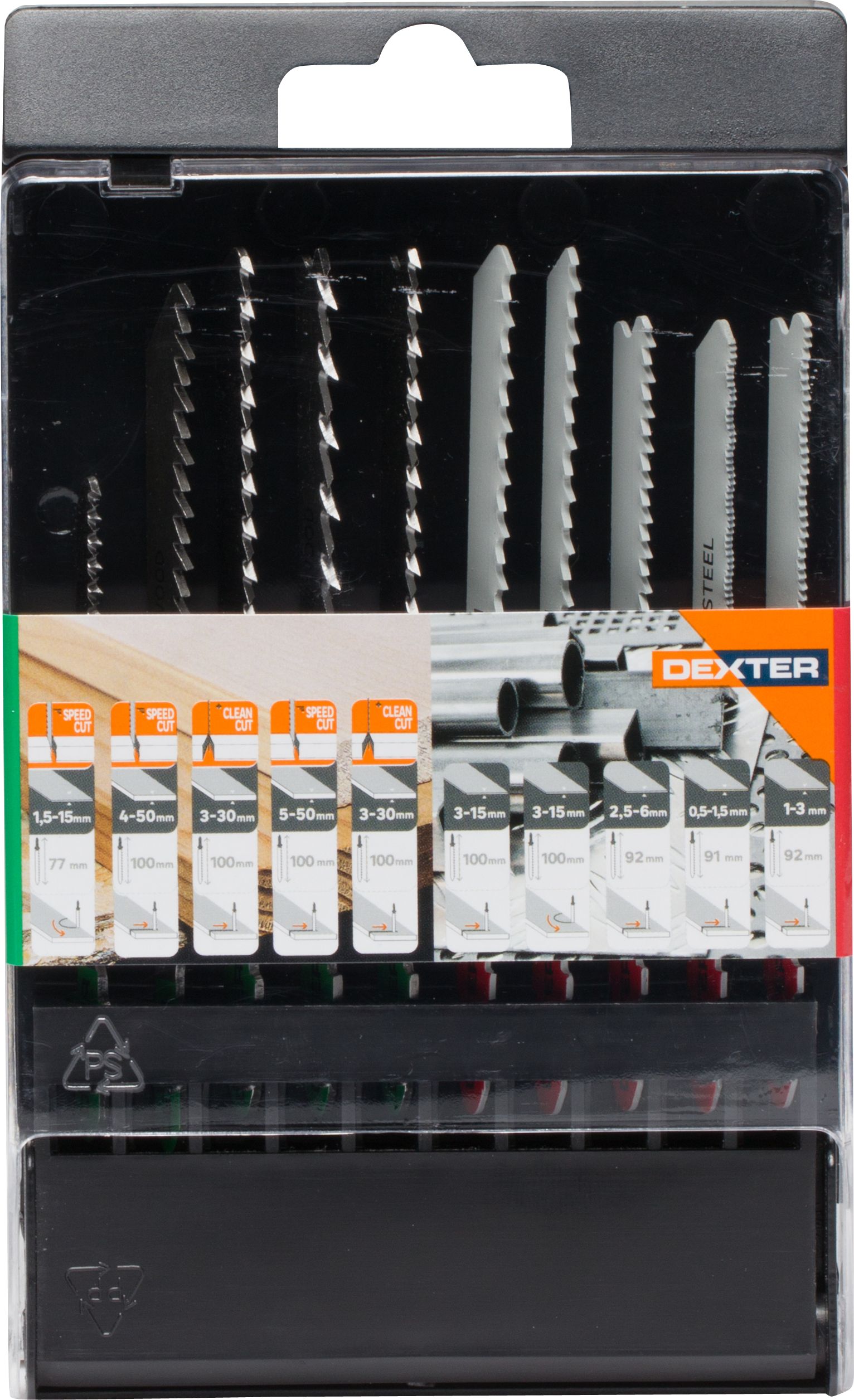 Conjunto 10 lâminas para serra tico tico cónico 76 mm Dexter - 5