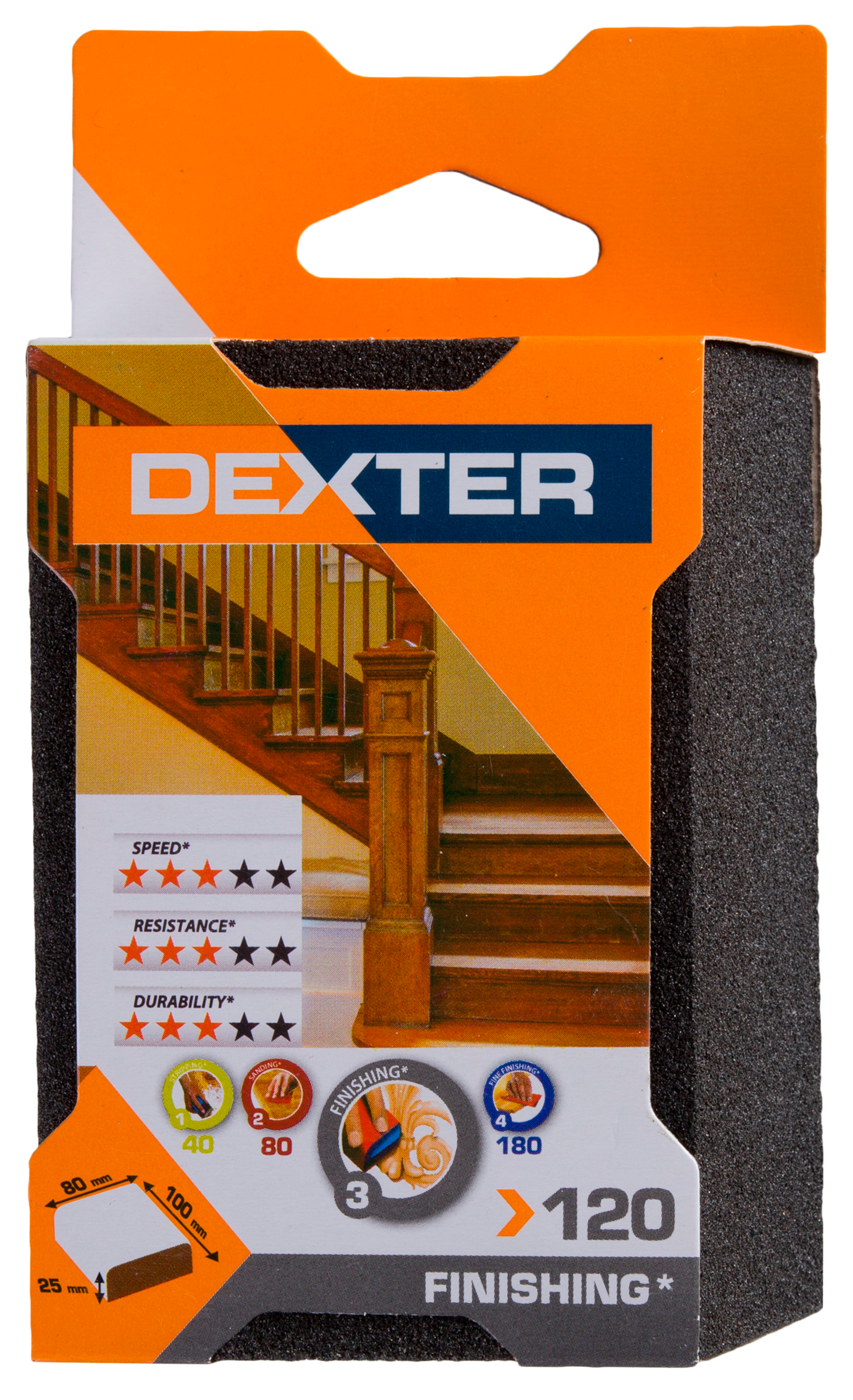 Esponja abrasiva DEXTER MADEIRA G120 - 6