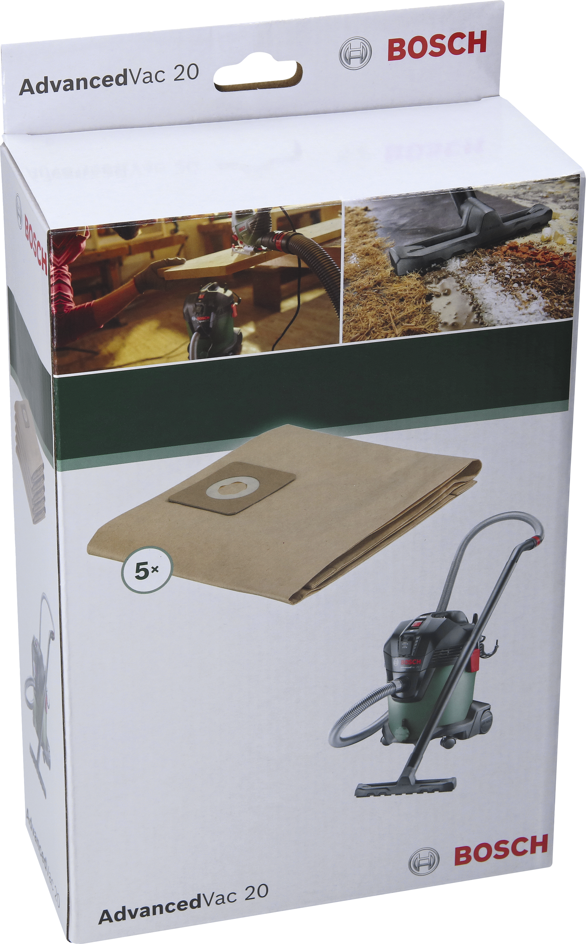 Sacco filtro BOSCH carta 16.8 L 5 pezzi - 3