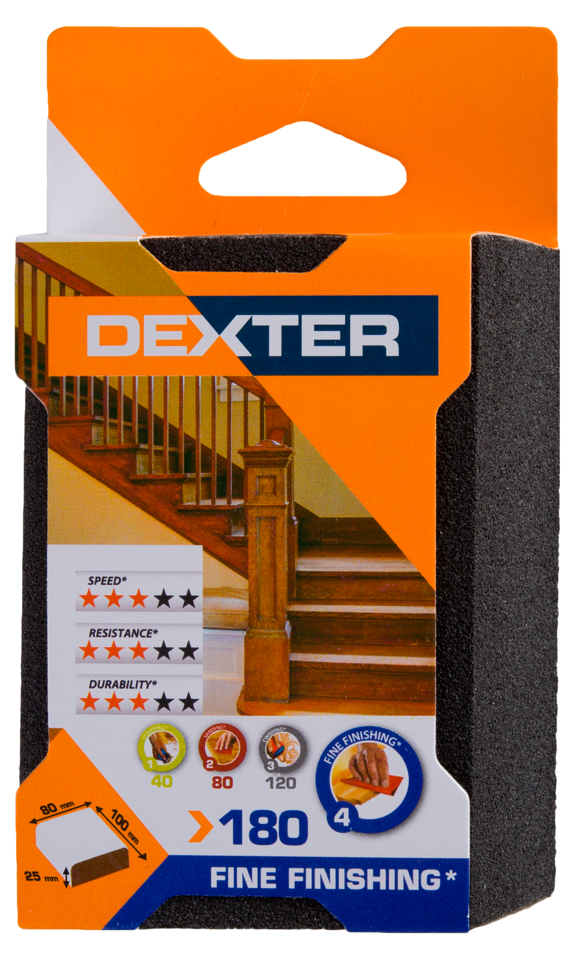 Esponja abrasiva biselada DEXTER de grano 180 - 11