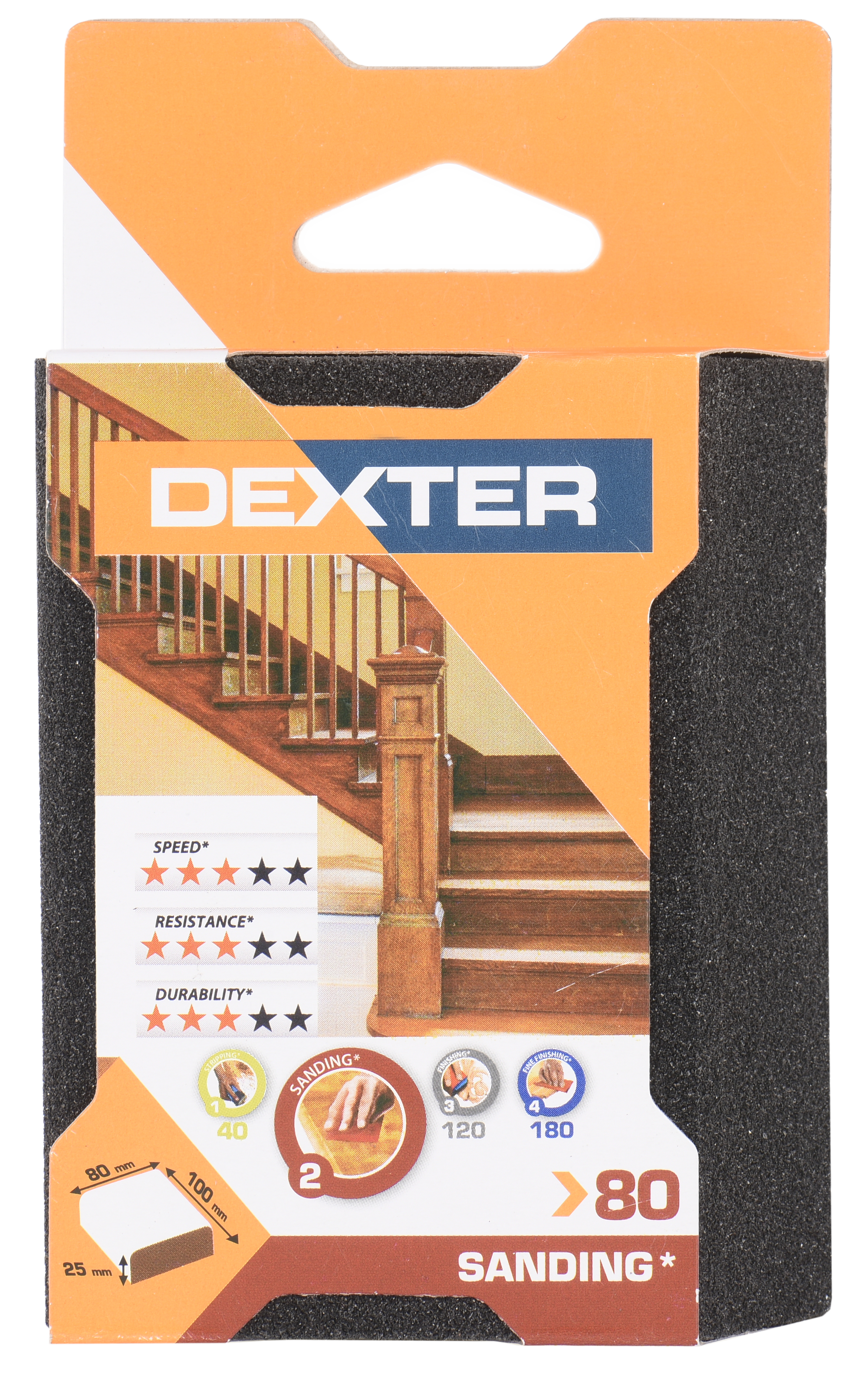 Esponja abrasiva DEXTER MADEIRA G80 - 5