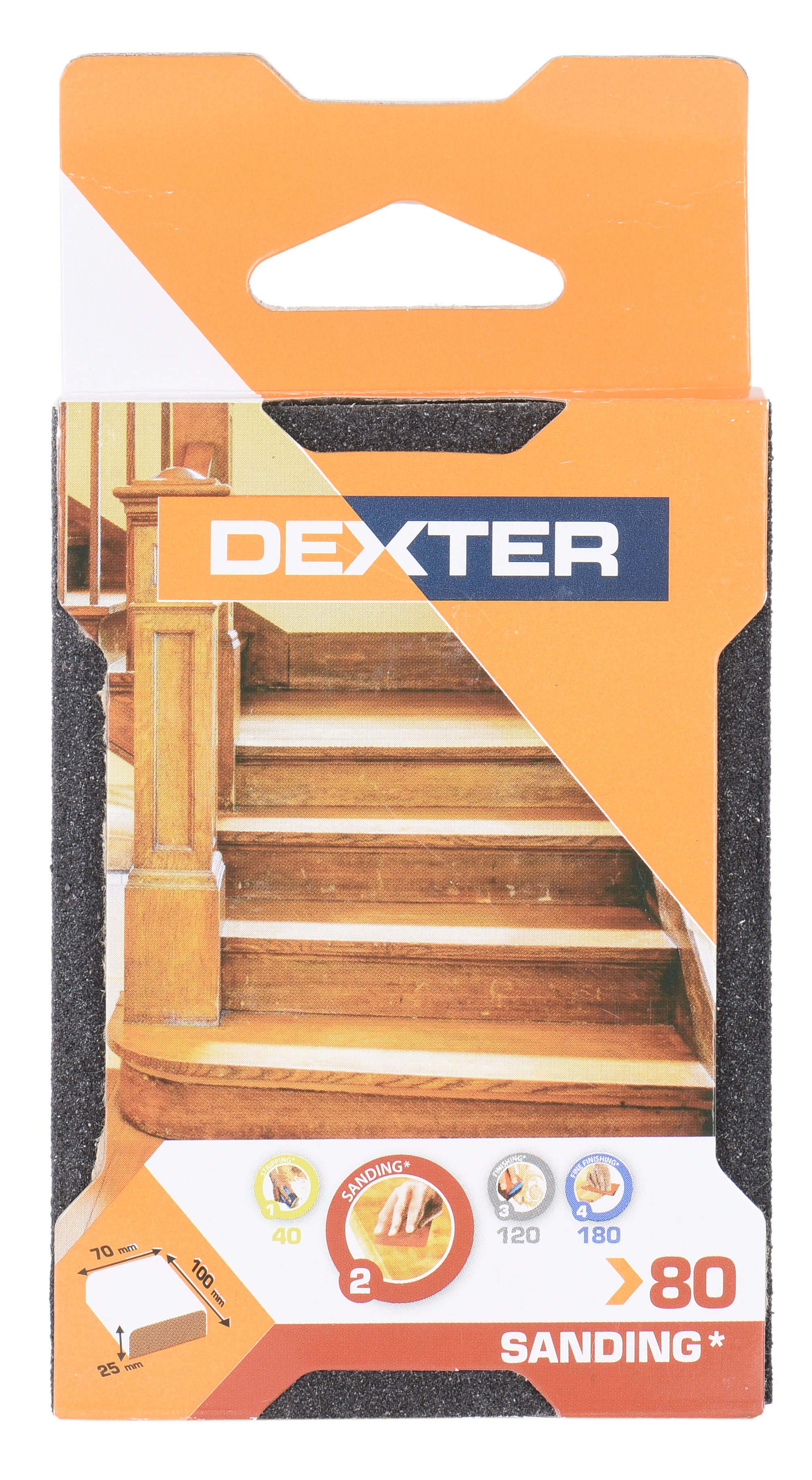 Esponja abrasiva DEXTER 100X70MM GR80 - 8