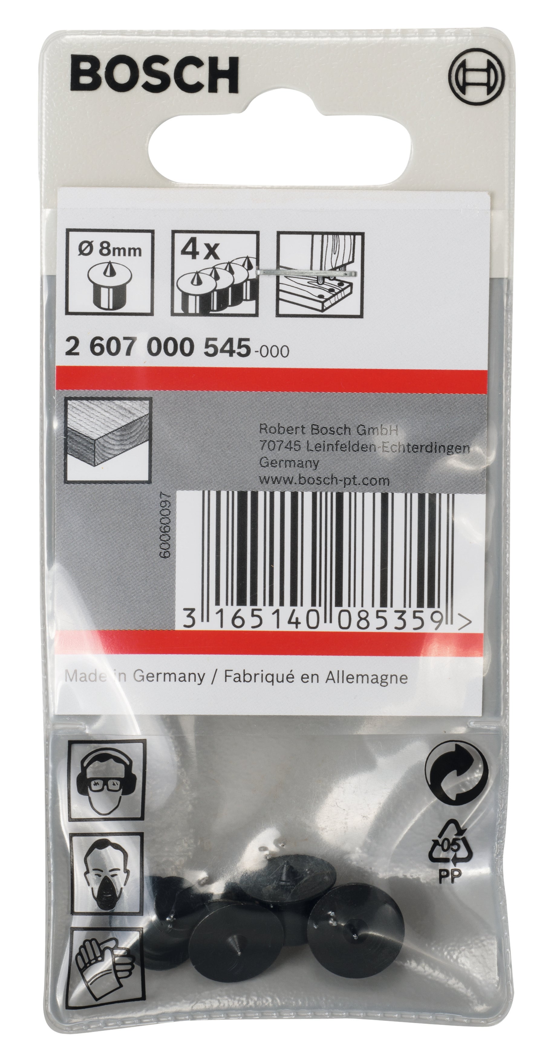 Posicionador tacos bosch 4pcs 8 mm