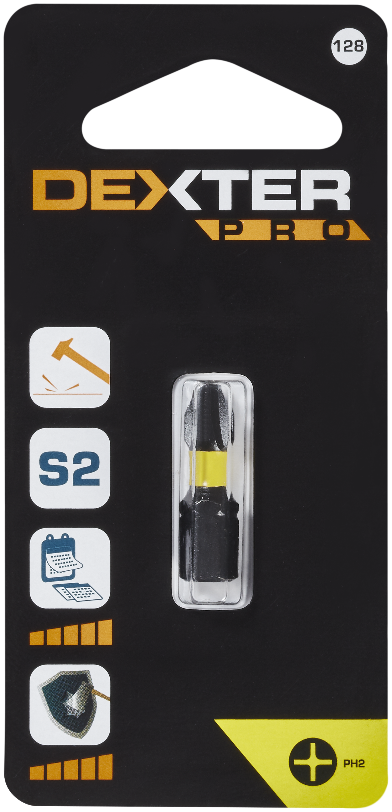 Broca de destornillador de impacto DEXTER PRO ph2 + l.corta (hasta 25 mm)mm - 4