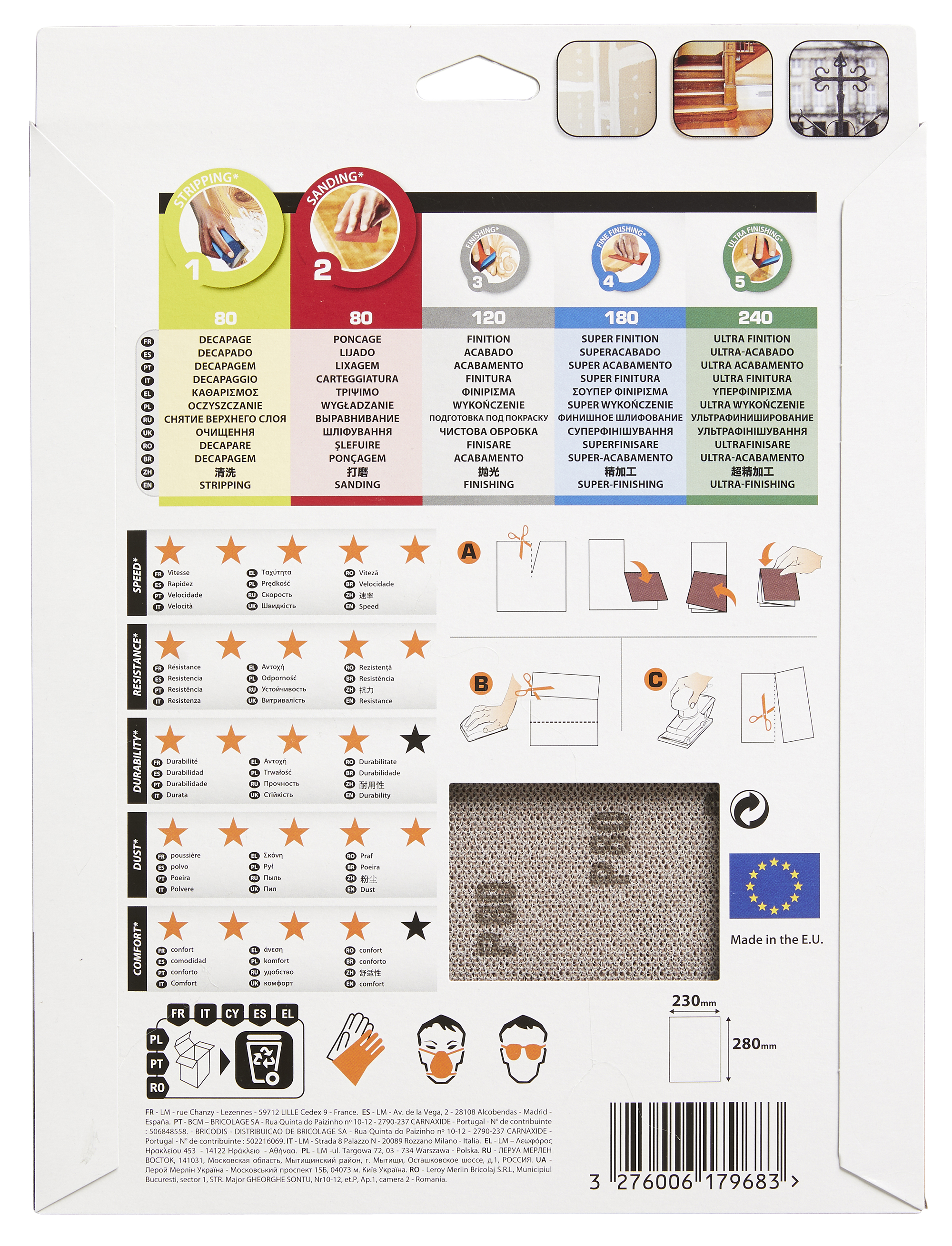 Malla abrasiva DEXTER PRO con grano de 80 - 3