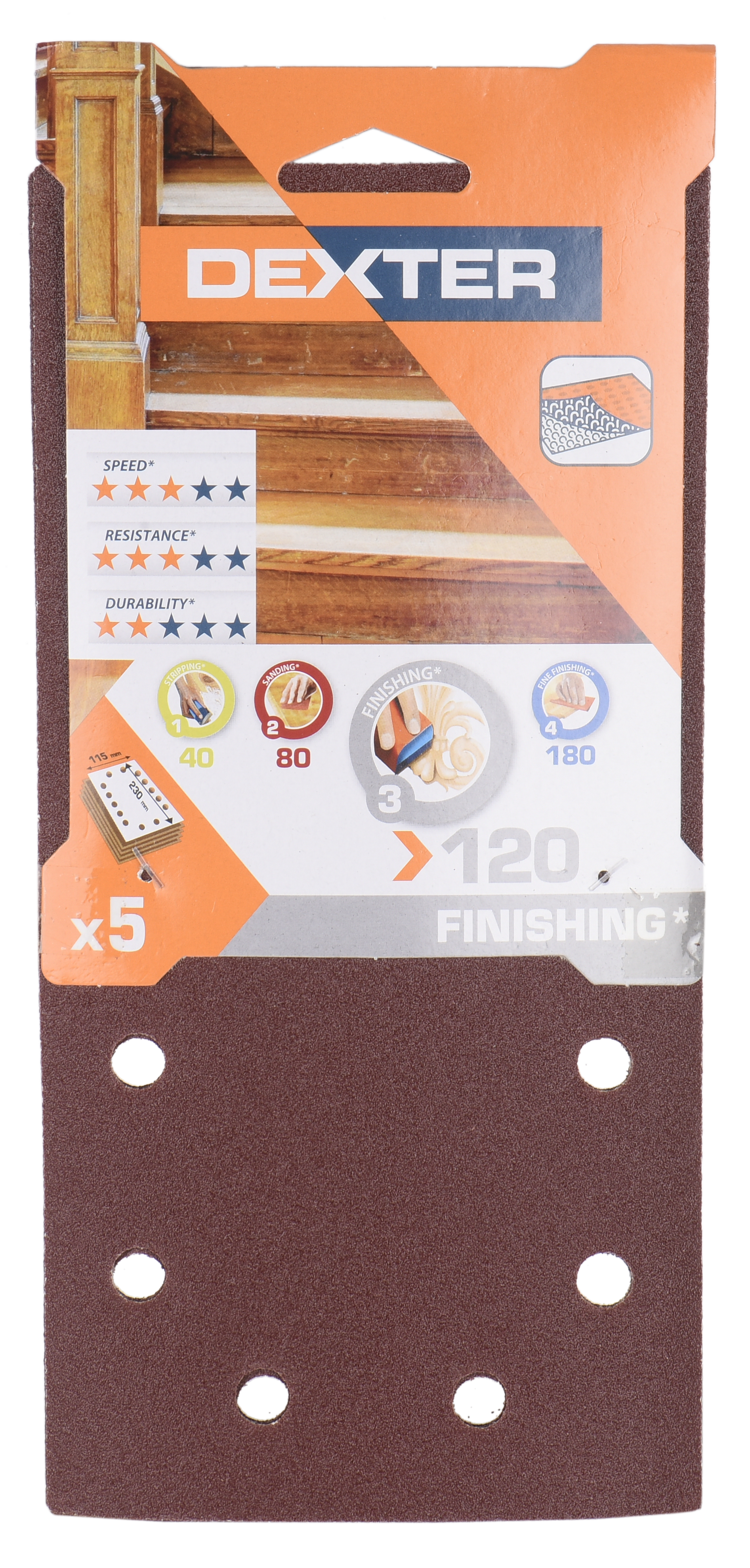 5 patines de lija DEXTER 230x115, grano 120 - 11