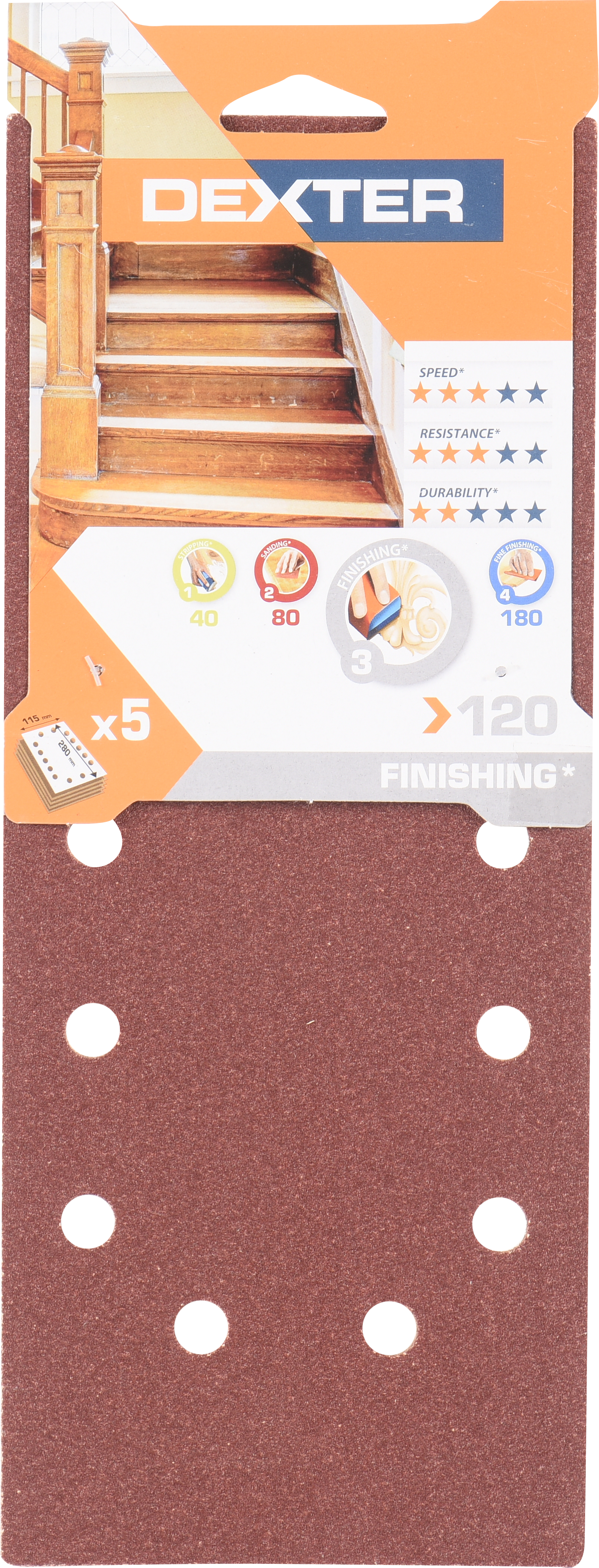 5 lixas DEXTER 115X280 G120 - 7