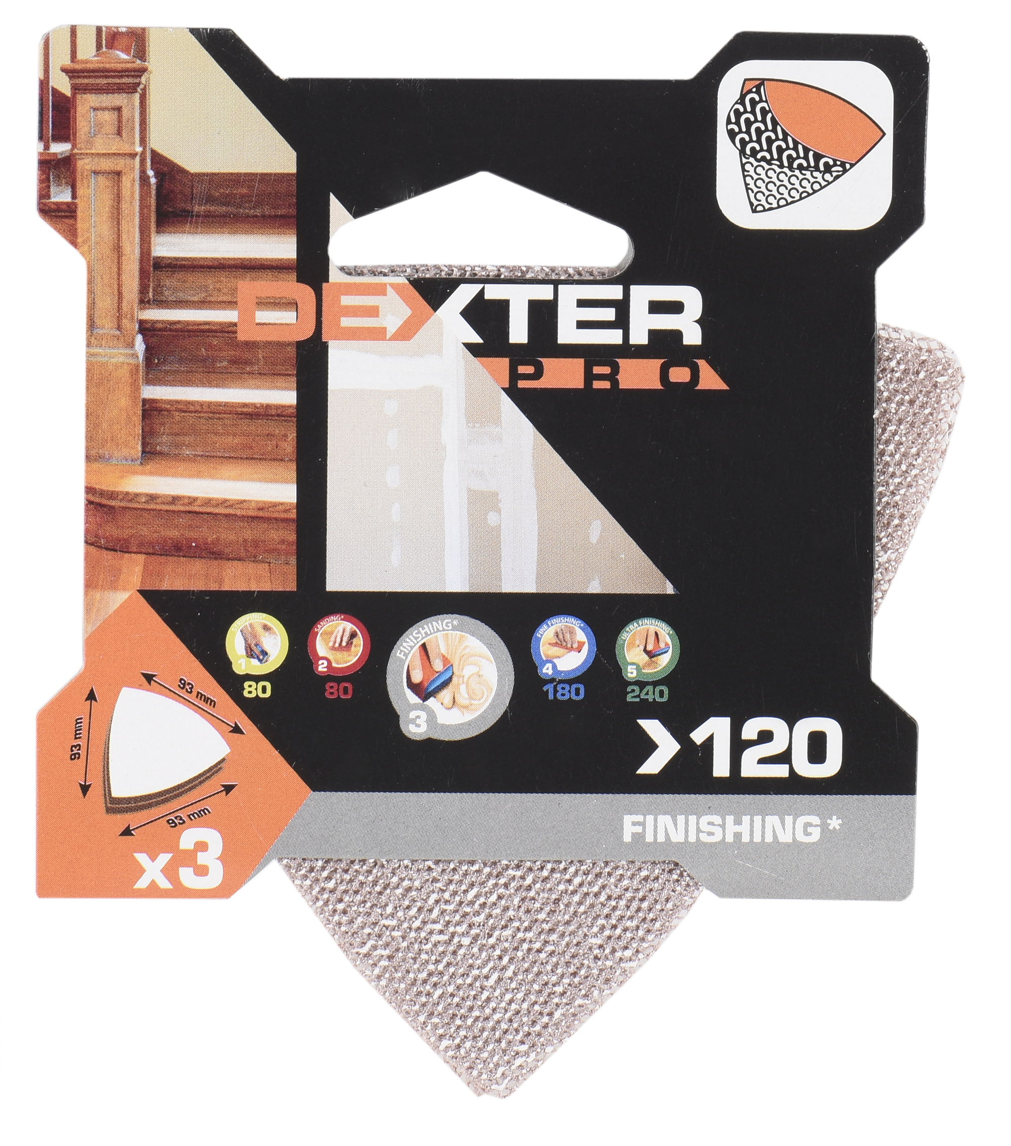3 lijas para lijadora delta DEXTER PRO 93x93, grano 120 - 7