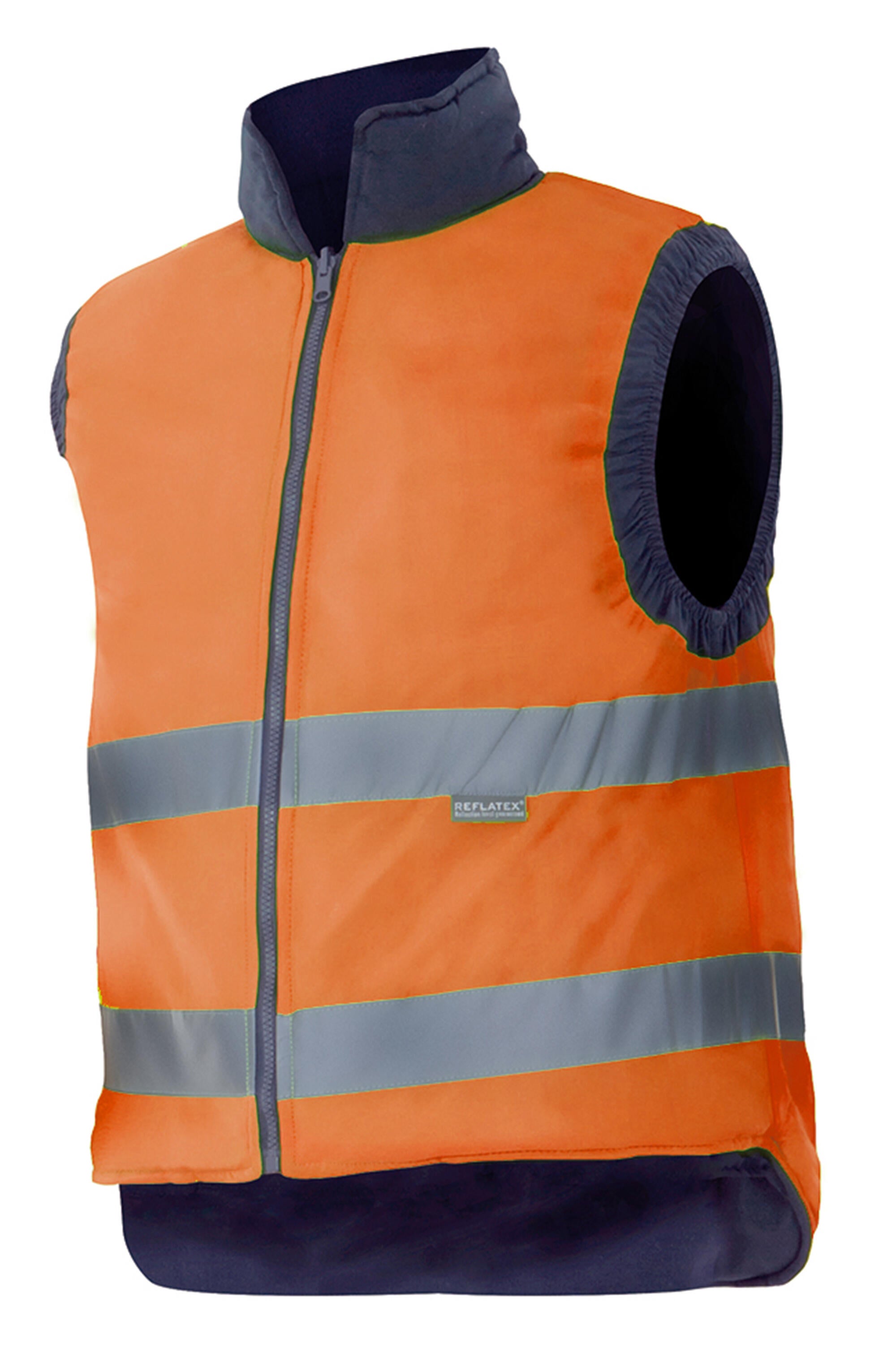 Chaleco acolchado reversible av velilla - azul marino/naranja flúor - m
