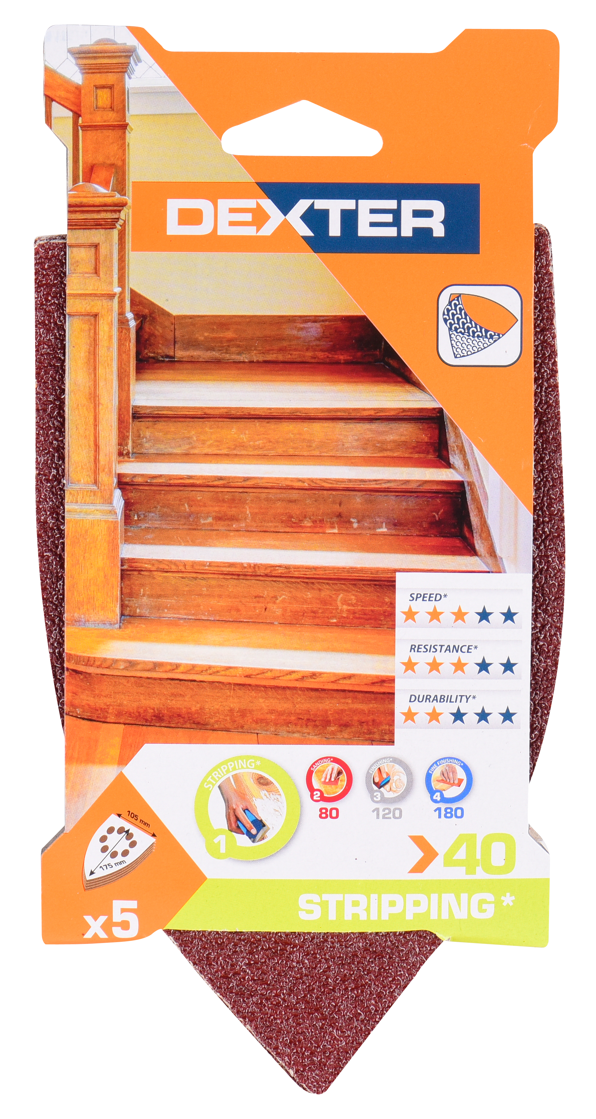 5 lijas para multilijadora DEXTER 175x105, grano 40 - 13