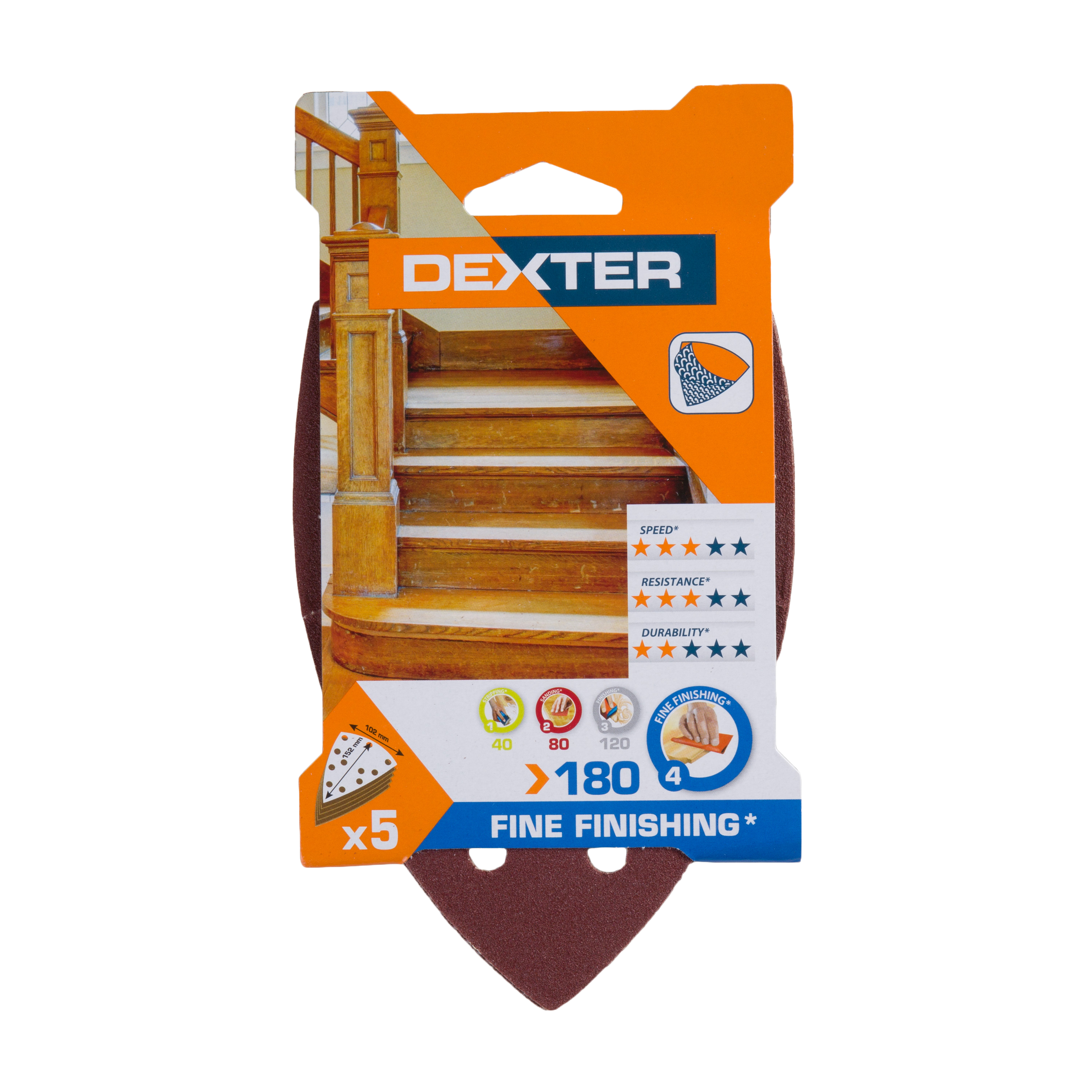 5 lijas para multijadora DEXTER 152x102, grano 180 - 5
