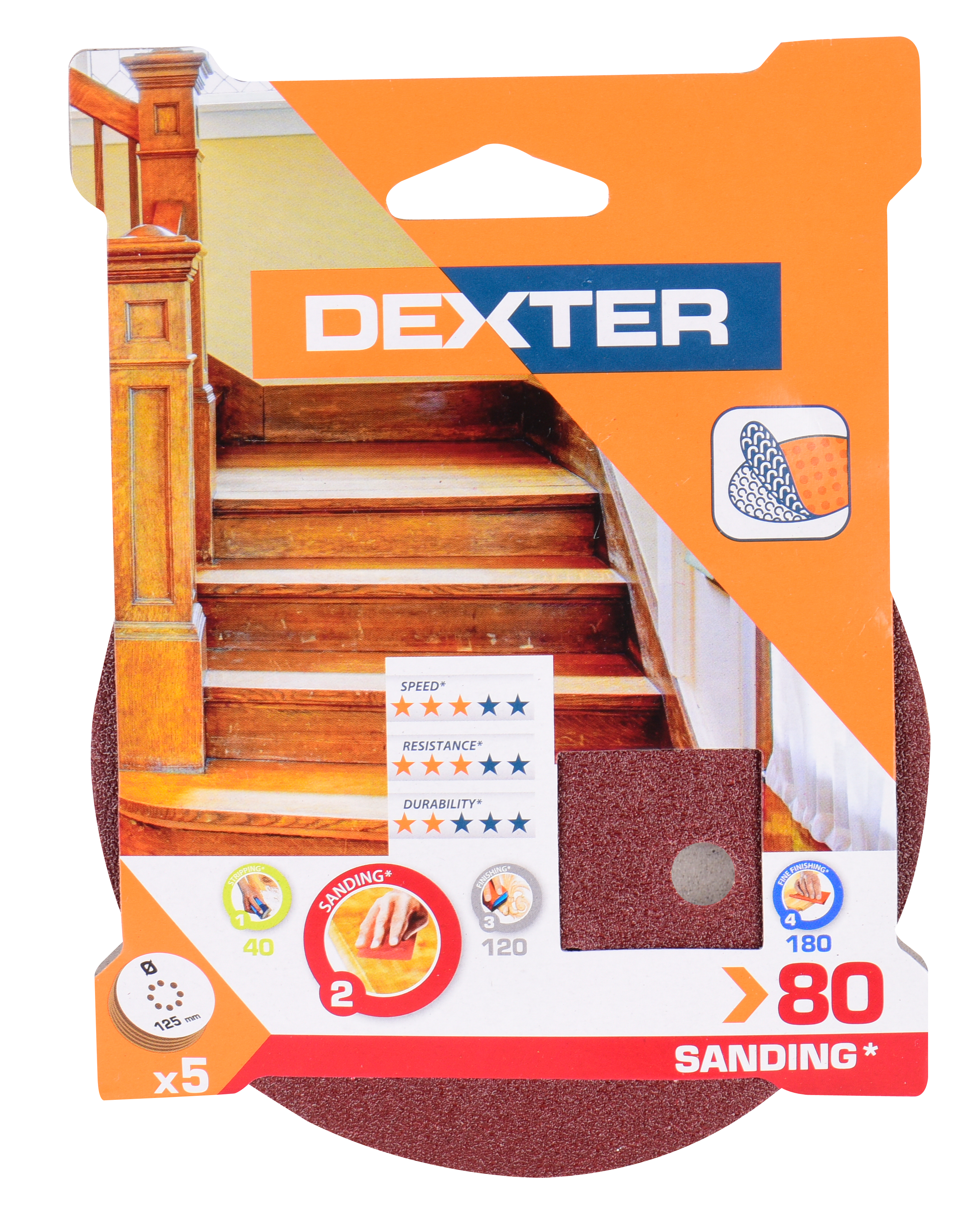 5 Lixas PERFURADO D125 G80 DEXTER - 7