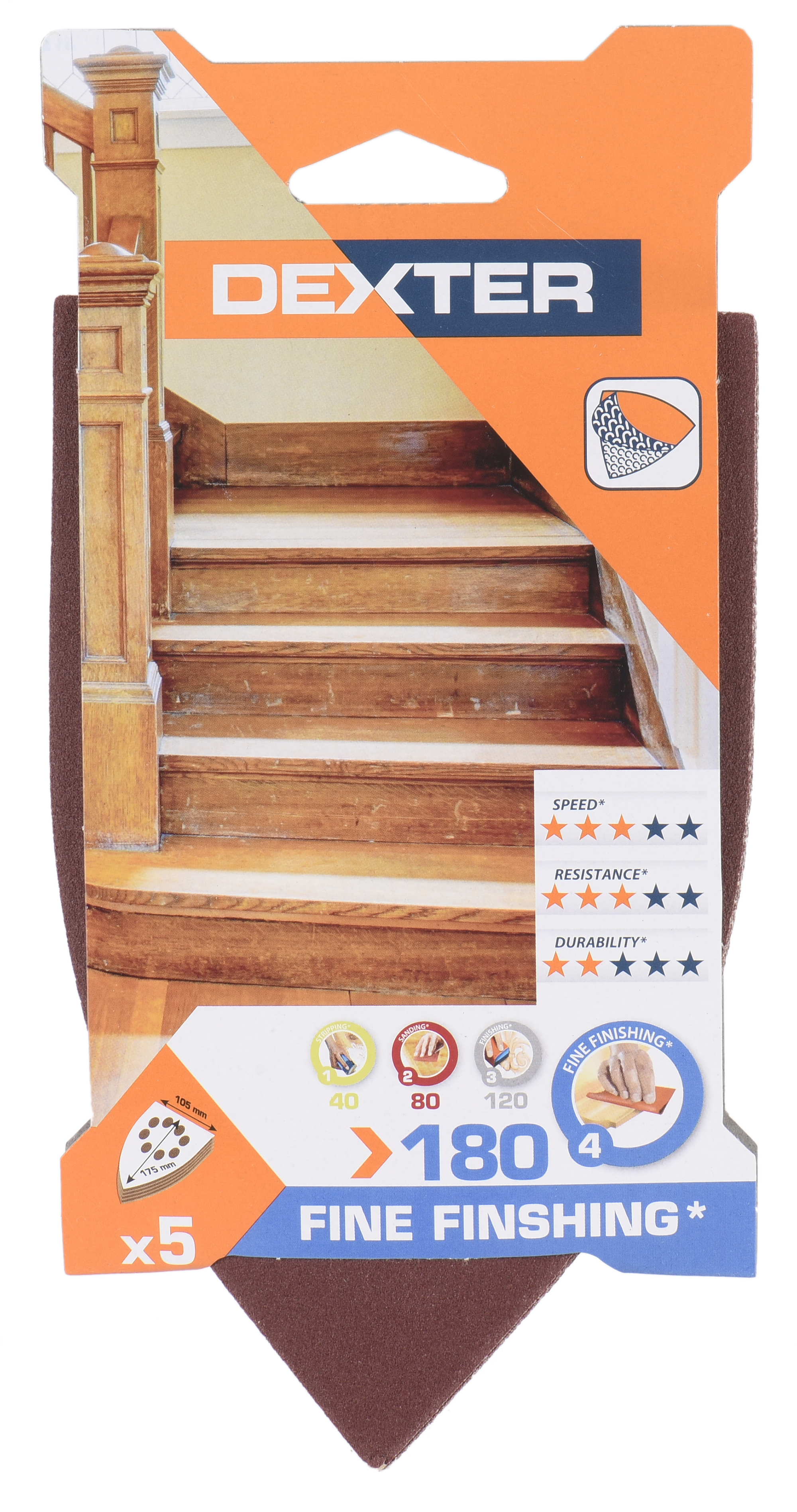 5 lijas para multijadora DEXTER 175x105, grano 180 - 9