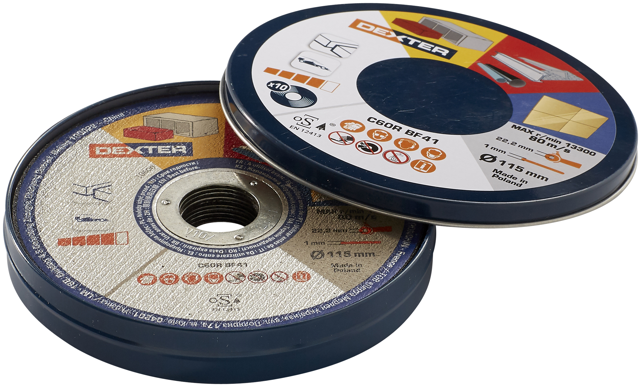 Pack 10 discos de corte DEXTER  - ø 115 mm para multimaterial - 4