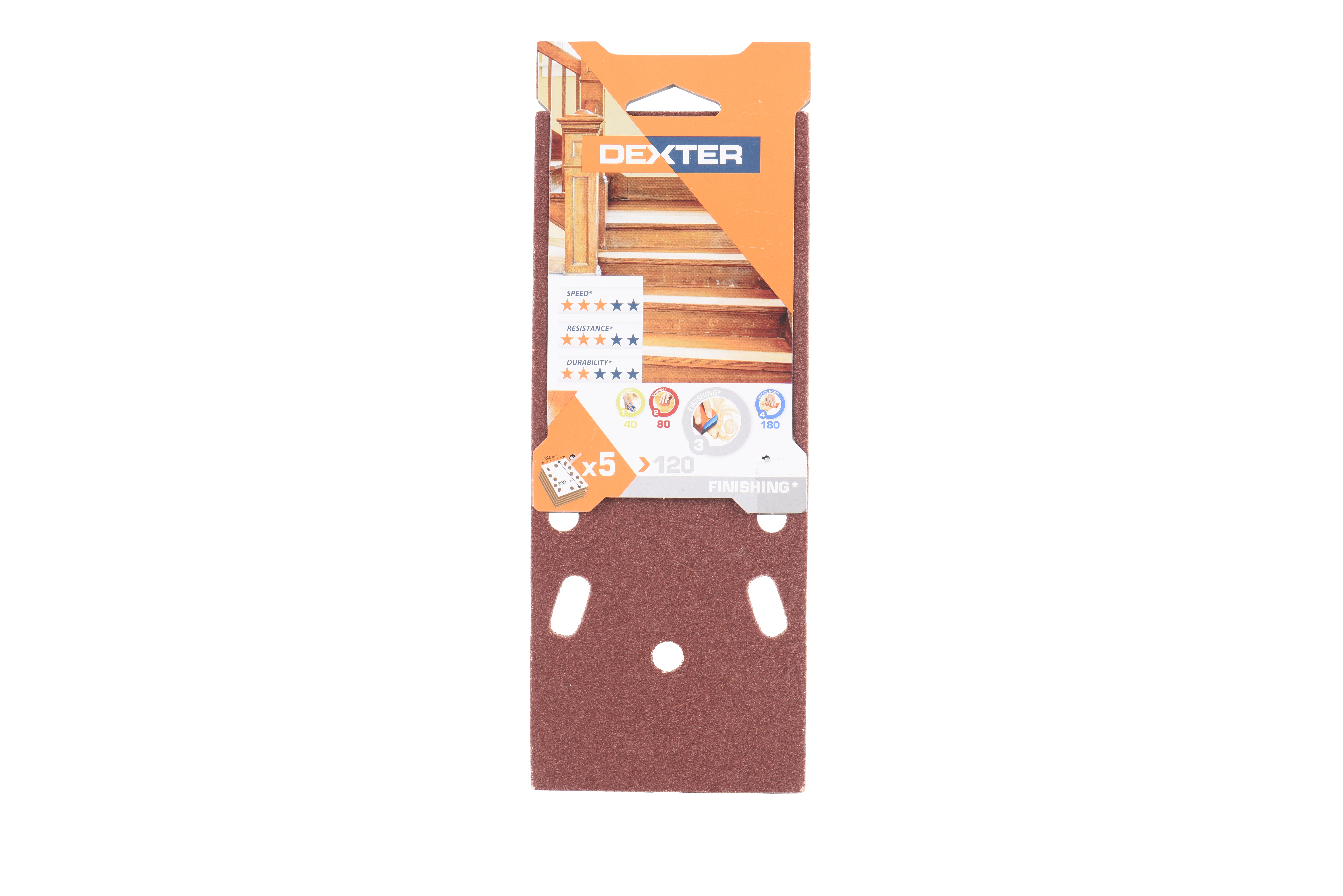 5 patines de lija DEXTER 230x93, grano 120 - 10