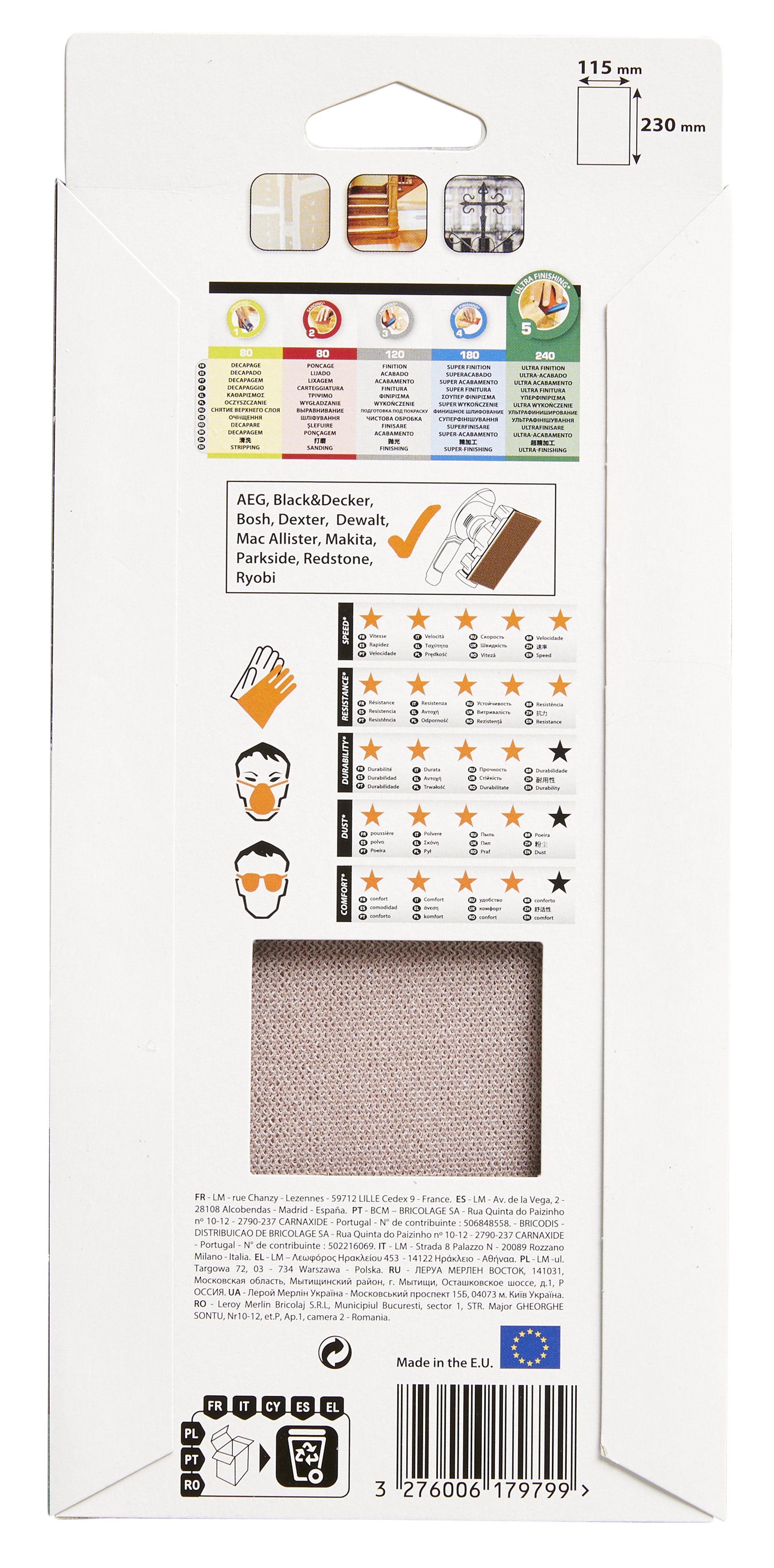 3 patines de lija DEXTER PRO 230x115, grano 240 - 11