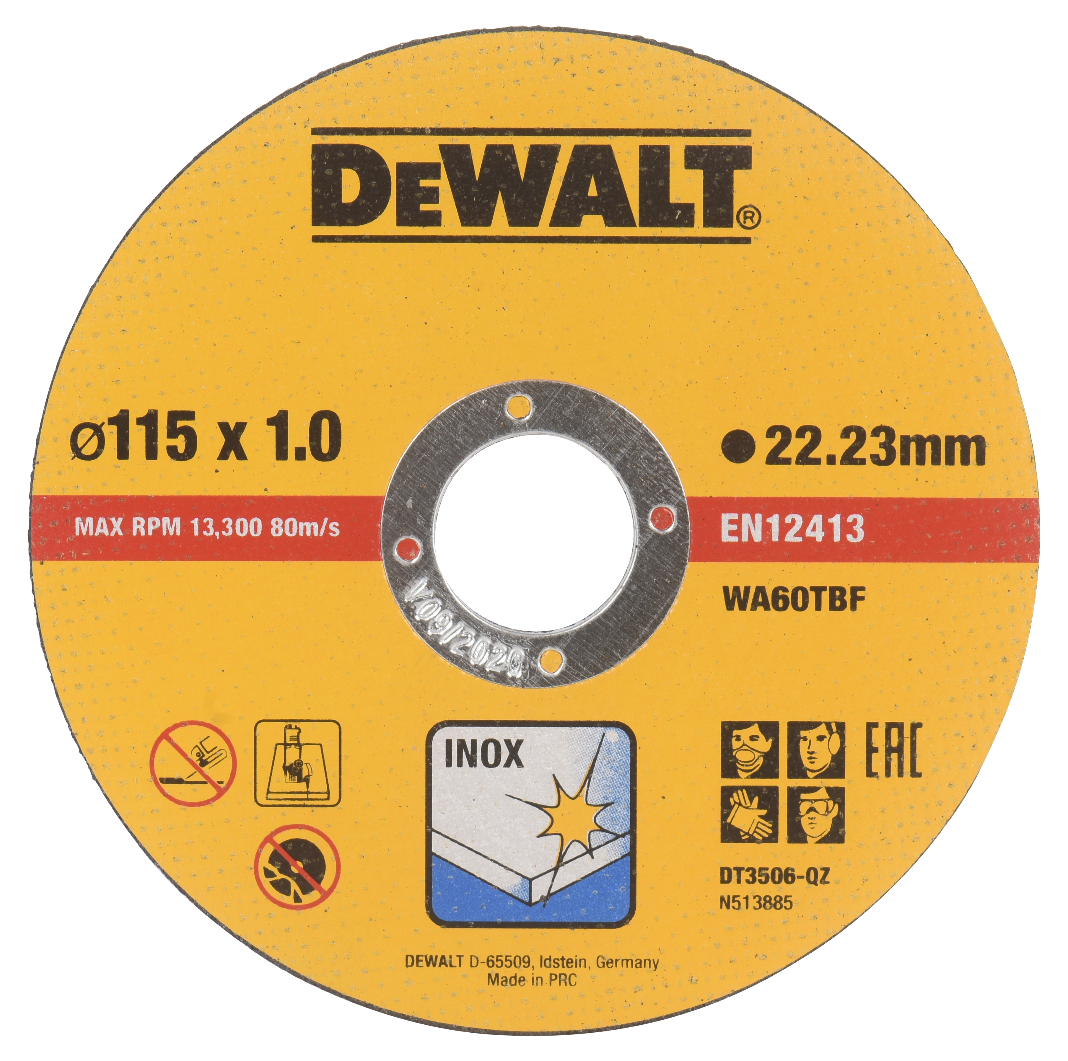 Pack 10 discos de corte DEWALT - ø 115 mm para acero inoxidable - DT3506-QZ - 3