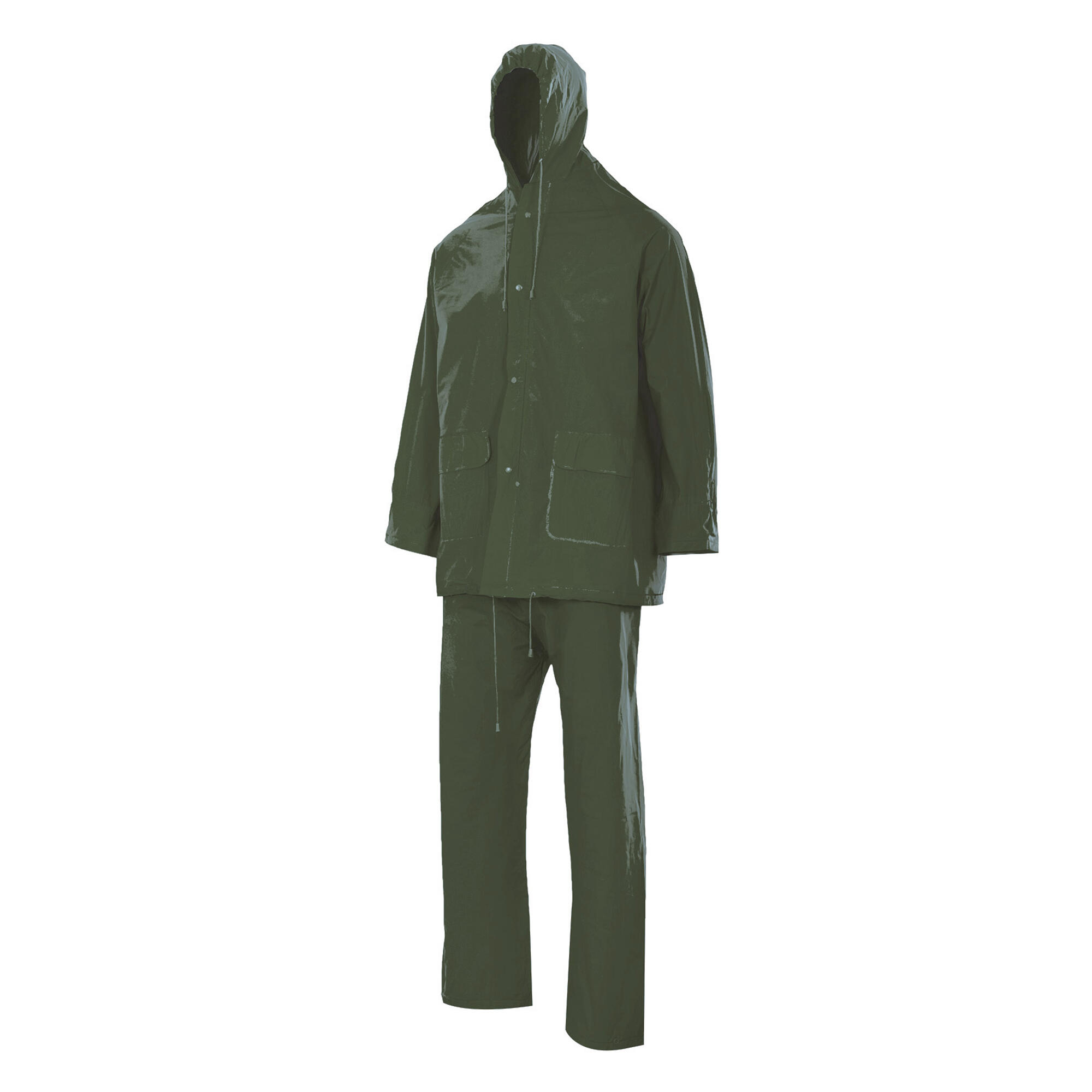 Traje lluvia dos piezas capucha velilla - verde - l